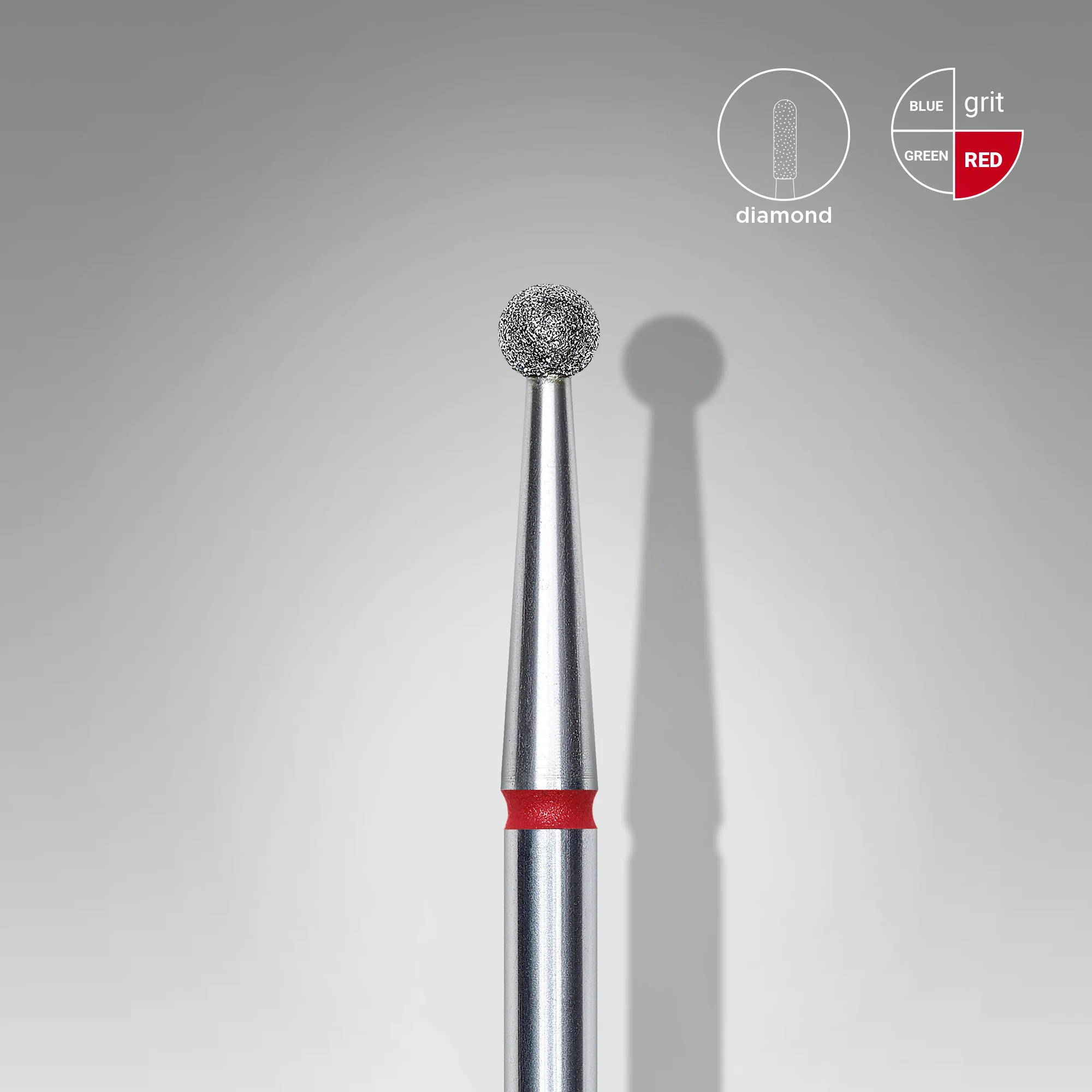 Queen's Cosmetics Marseille - Staleks pro - Embout diamant pour les ongles "Boule" Rouge 2.5 MM STALEKS PRO