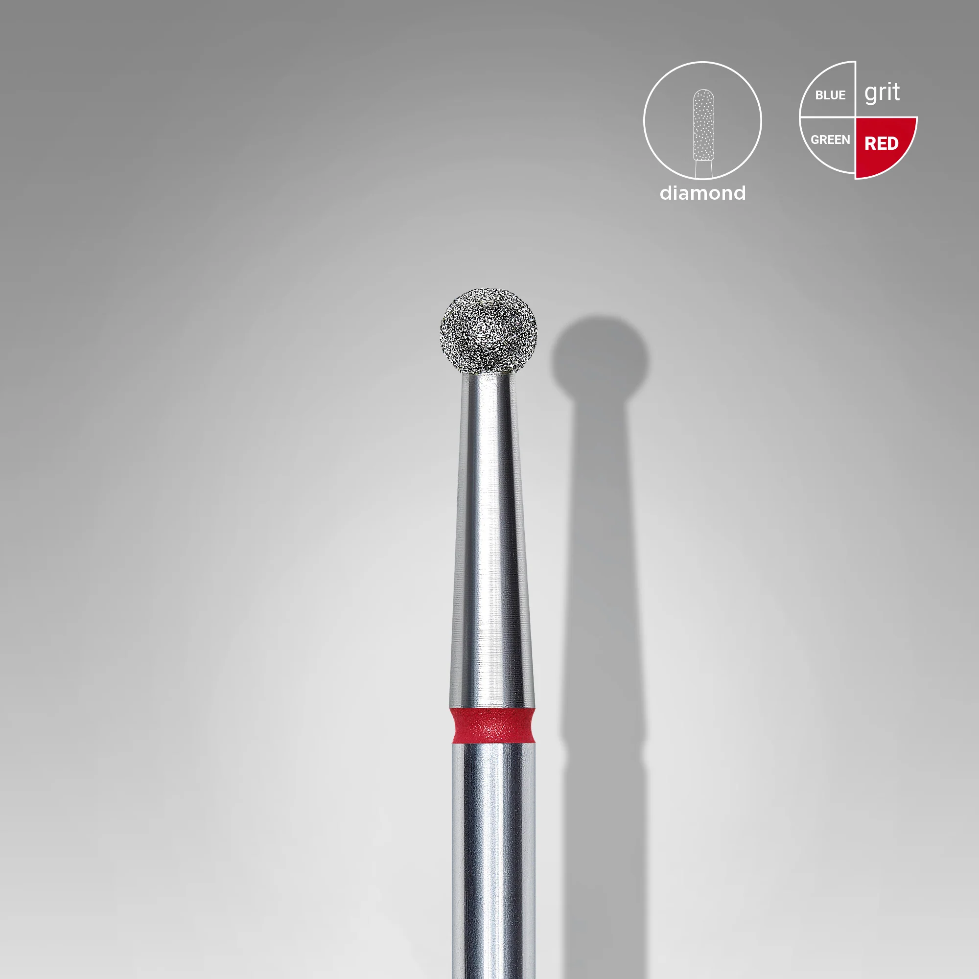 Queen's Cosmetics Marseille - Staleks pro - Embout diamant pour les ongles "Boule" Rouge 2.7MM STALEKS PRO