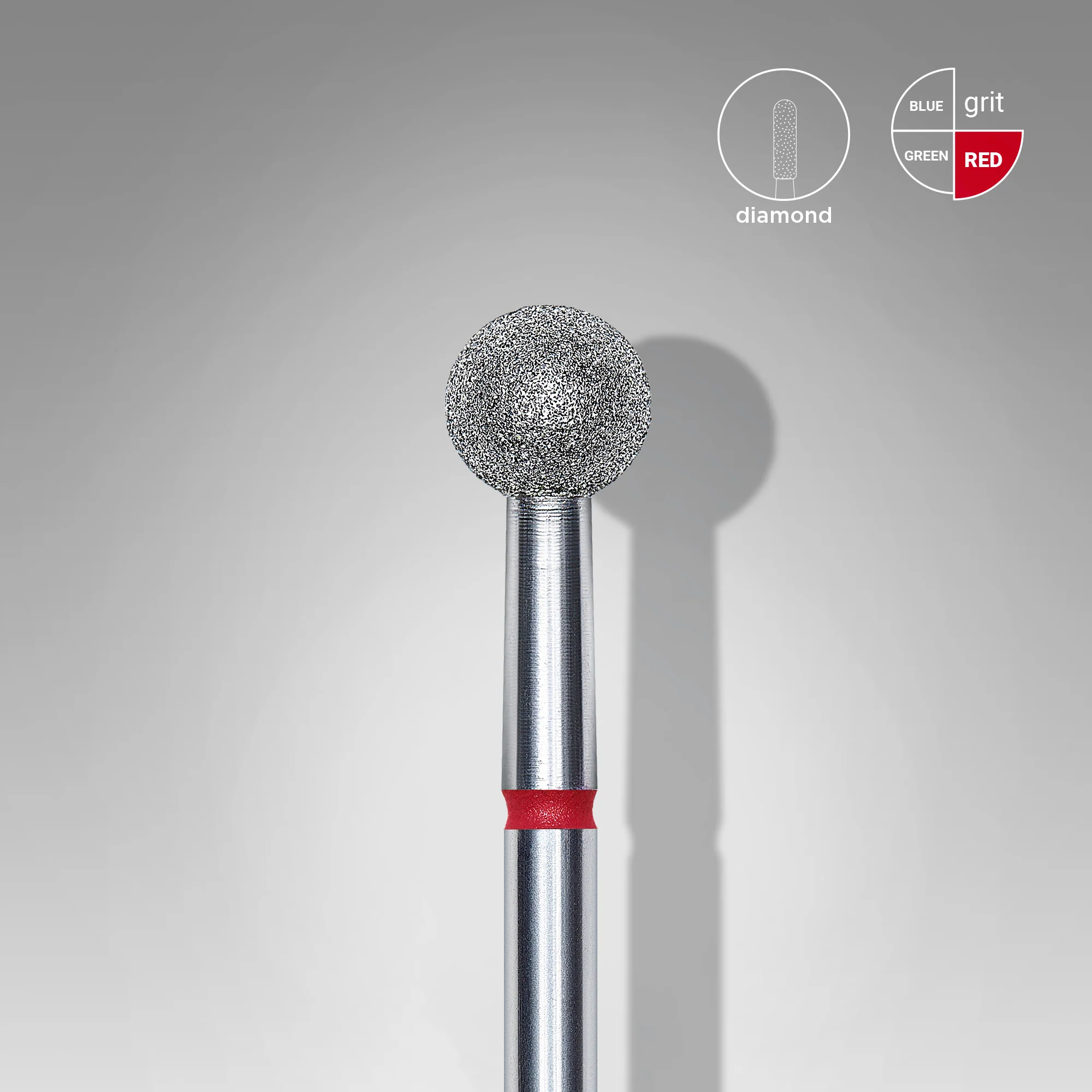 Queen's Cosmetics Marseille - Staleks pro - Embout diamant pour les ongles "Boule" Rouge 5 MM STALEKS PRO