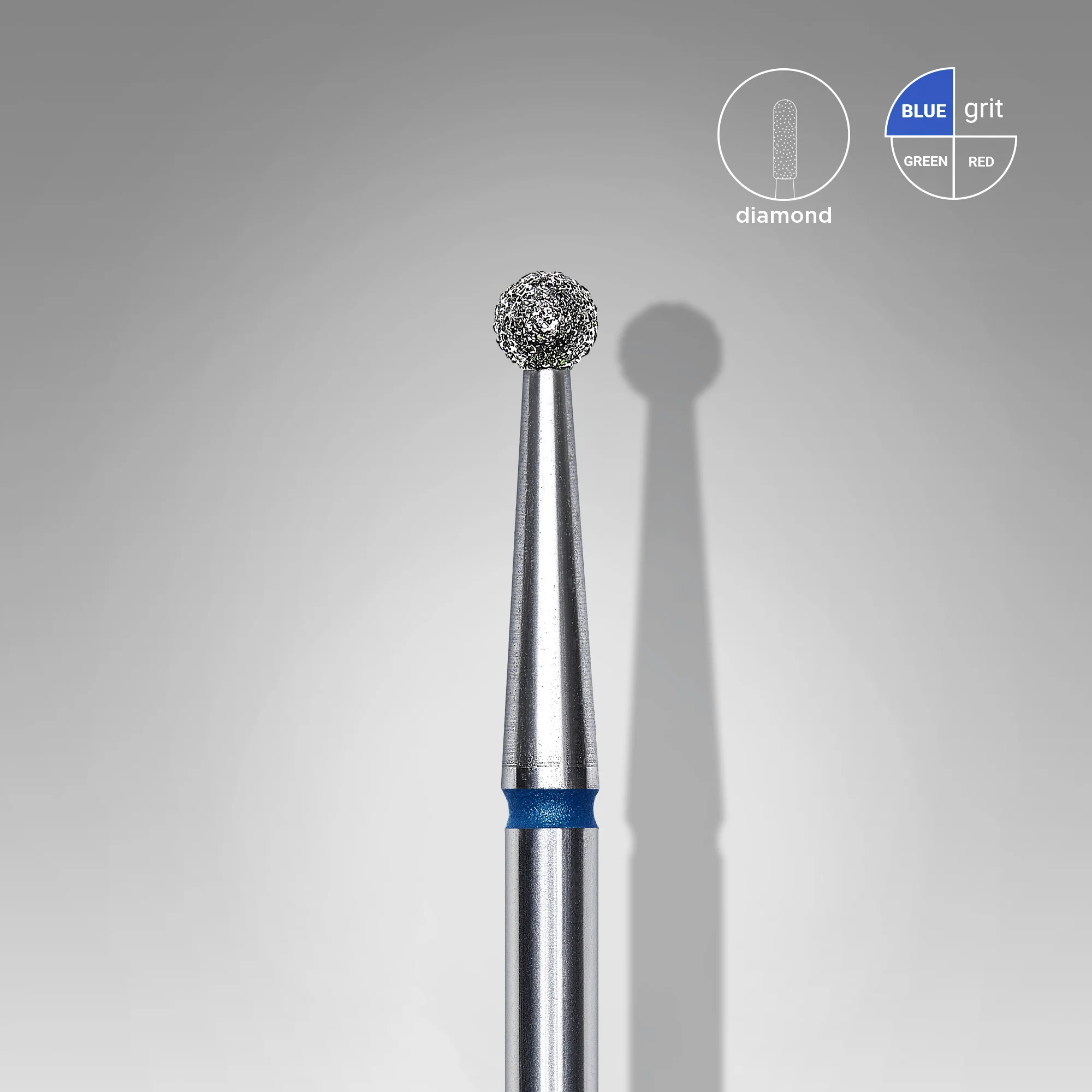 Queen's Cosmetics Marseille - Staleks pro - Embout diamant pour les ongles "Boule" Bleu 2.5 MM STALEKS PRO