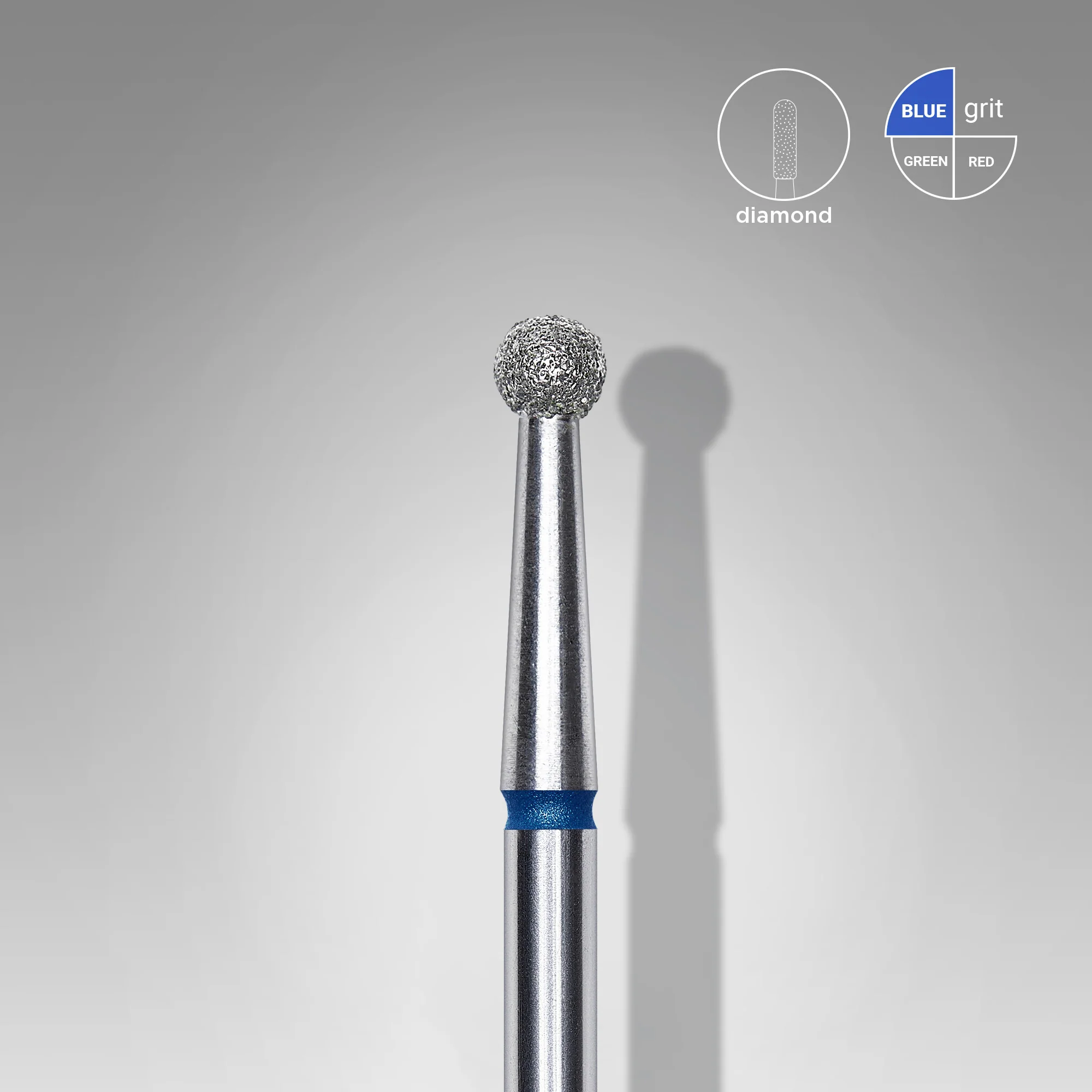 Queen's Cosmetics Marseille - Staleks pro - Embout diamant pour les ongles "Boule" Bleu 2.7 MM STALEKS PRO