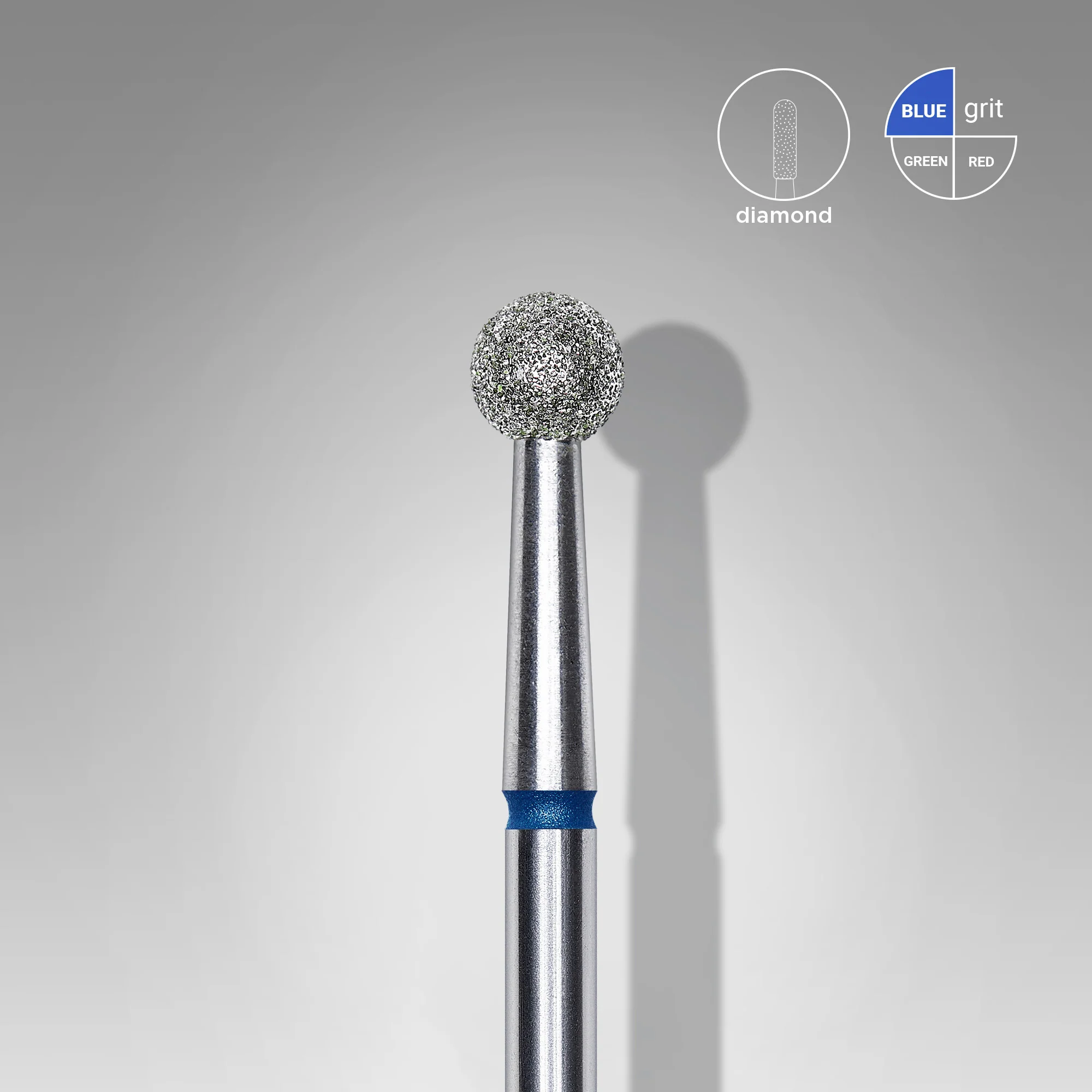 Queen's Cosmetics Marseille - Staleks pro - Embout diamant pour les ongles "Boule" Bleu 4 MM STALEKS PRO