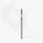 Queen's Cosmetics Marseille - Staleks pro - Embout diamant pour les ongles "Flamme pointue" Rouge 2.1/8 MM STALEKS PRO