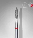 Queen's Cosmetics Marseille - Staleks pro - Embout diamant pour les ongles "Flamme pointue" Rouge 2.1/8 MM STALEKS PRO