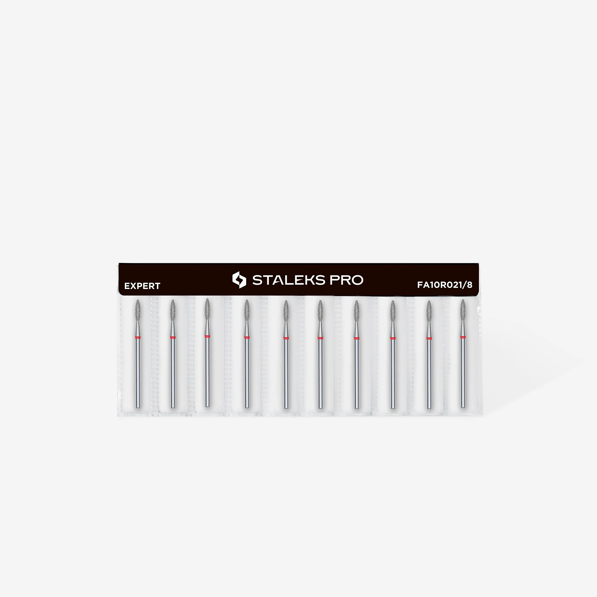 Queen's Cosmetics Marseille - Staleks pro - Embout diamant pour les ongles "Flamme pointue" Rouge 2.1/8 MM STALEKS PRO