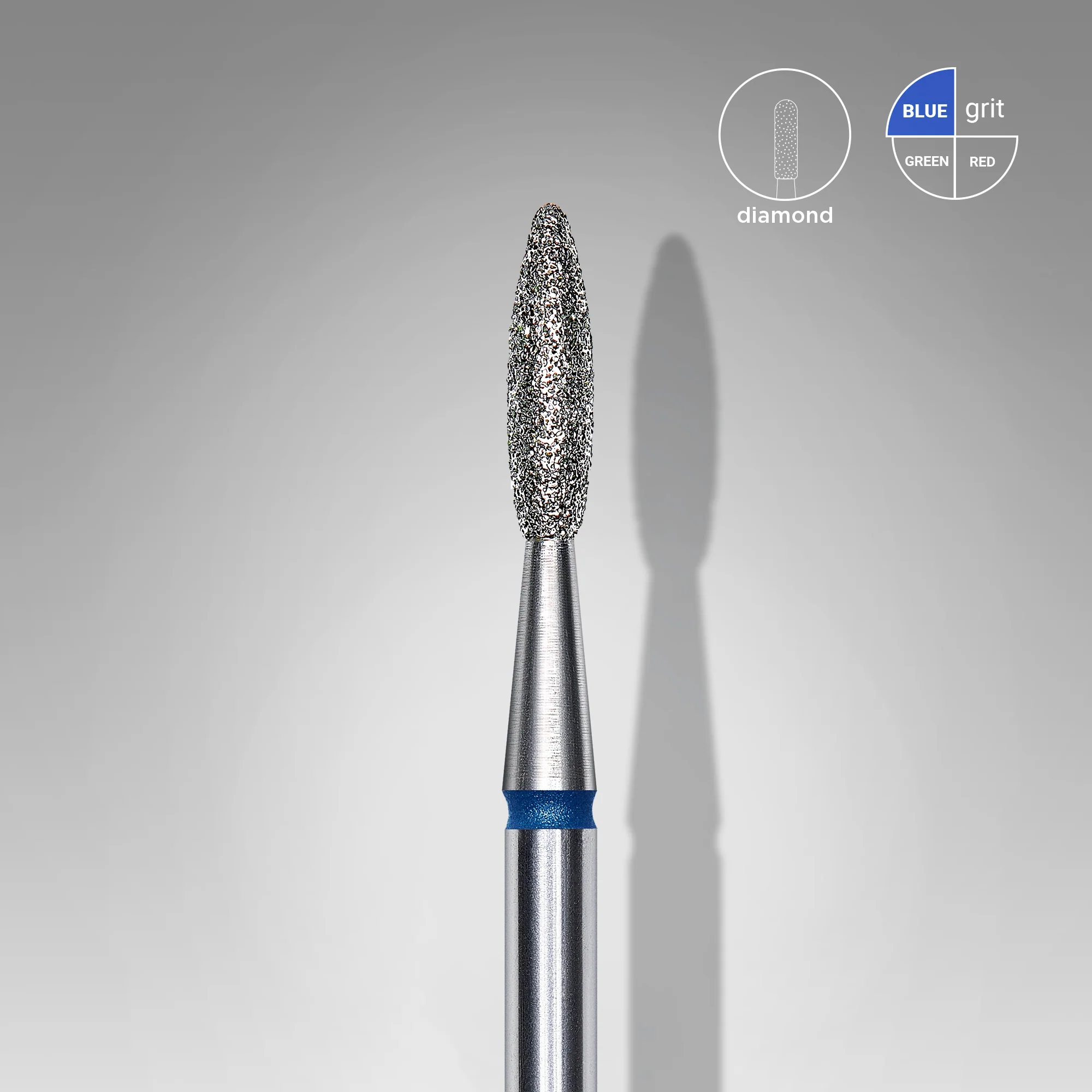 Queen's Cosmetics Marseille - Staleks pro - Embout diamant pour les ongles "Flamme" Bleu 2.1/8 MM STALEKS PRO