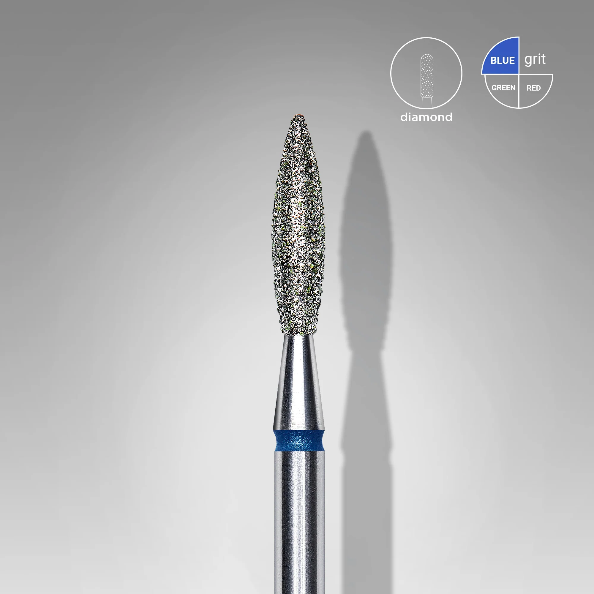 Queen's Cosmetics Marseille - Staleks pro - Embout diamant pour les ongles "Flamme" Bleu 2.3/10 MM STALEKS PRO