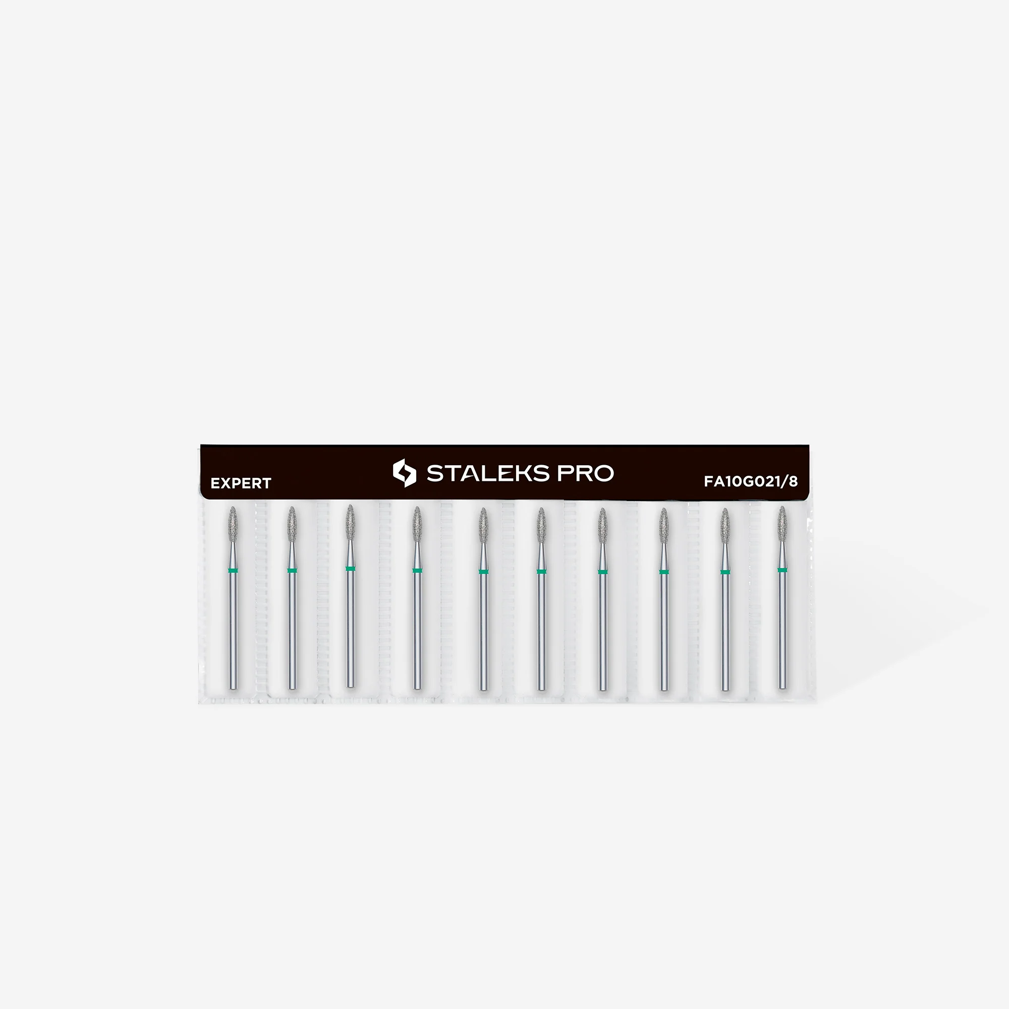 Queen's Cosmetics Marseille - Staleks pro - Embout diamant pour les ongles "Flamme" Vert 2.1/8 MM STALEKS PRO