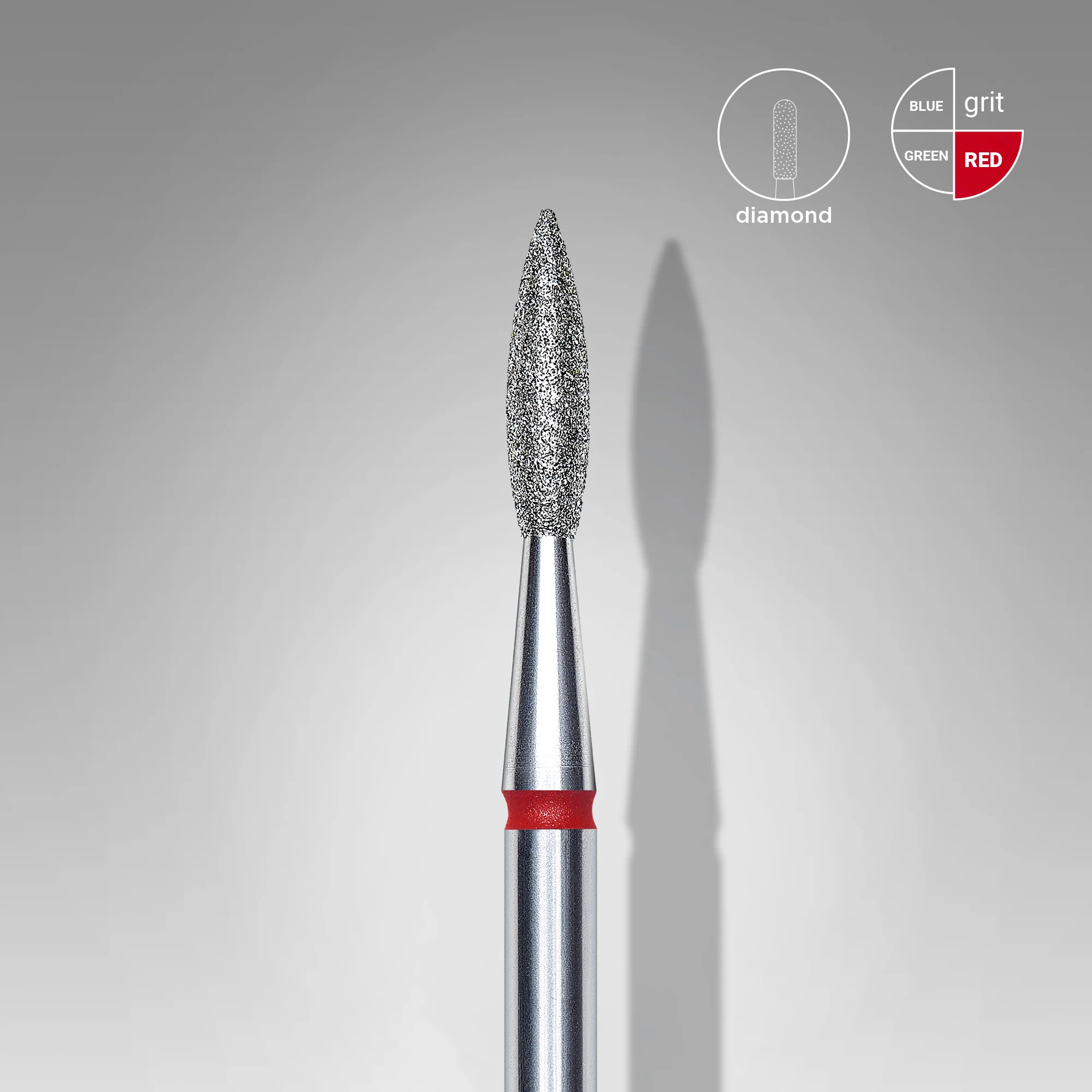 Queen's Cosmetics Marseille - Staleks pro - Embout diamant pour les ongles "Flamme" Rouge 2.1/8 MM STALEKS PRO
