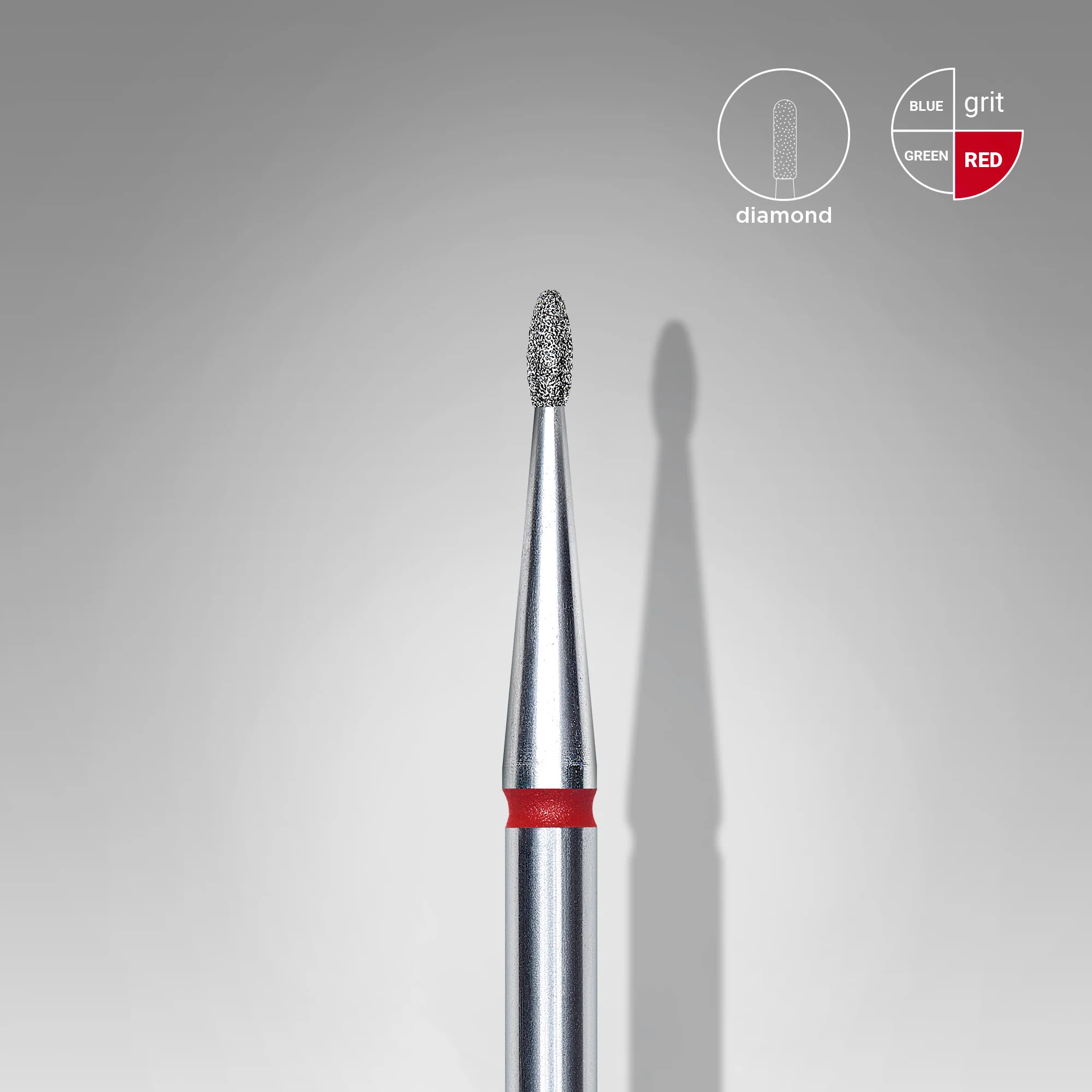 Queen's Cosmetics Marseille - Staleks pro - Embout diamant pour les ongles "Bourgeon" Rouge 1.2/3 MM STALEKS PRO