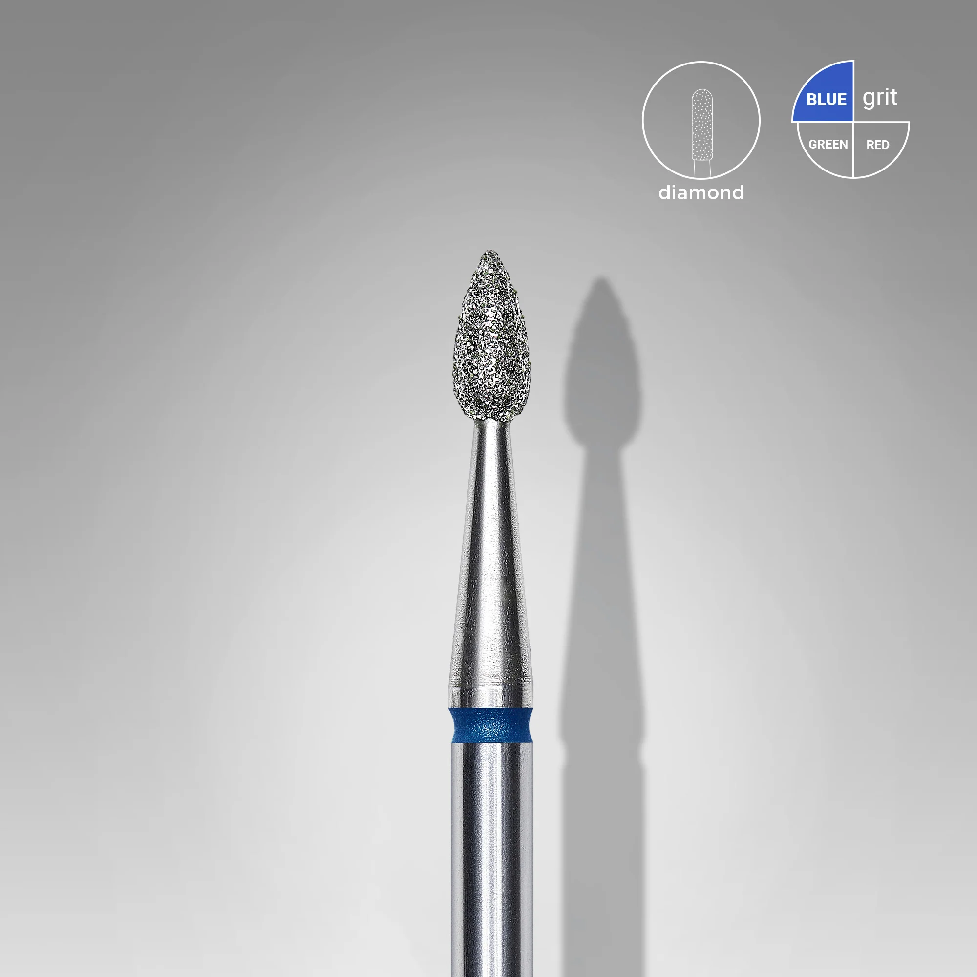 Queen's Cosmetics Marseille - Staleks pro - Embout diamant pour les ongles "Goutte" Bleu 2.3/5 MM STALEKS PRO