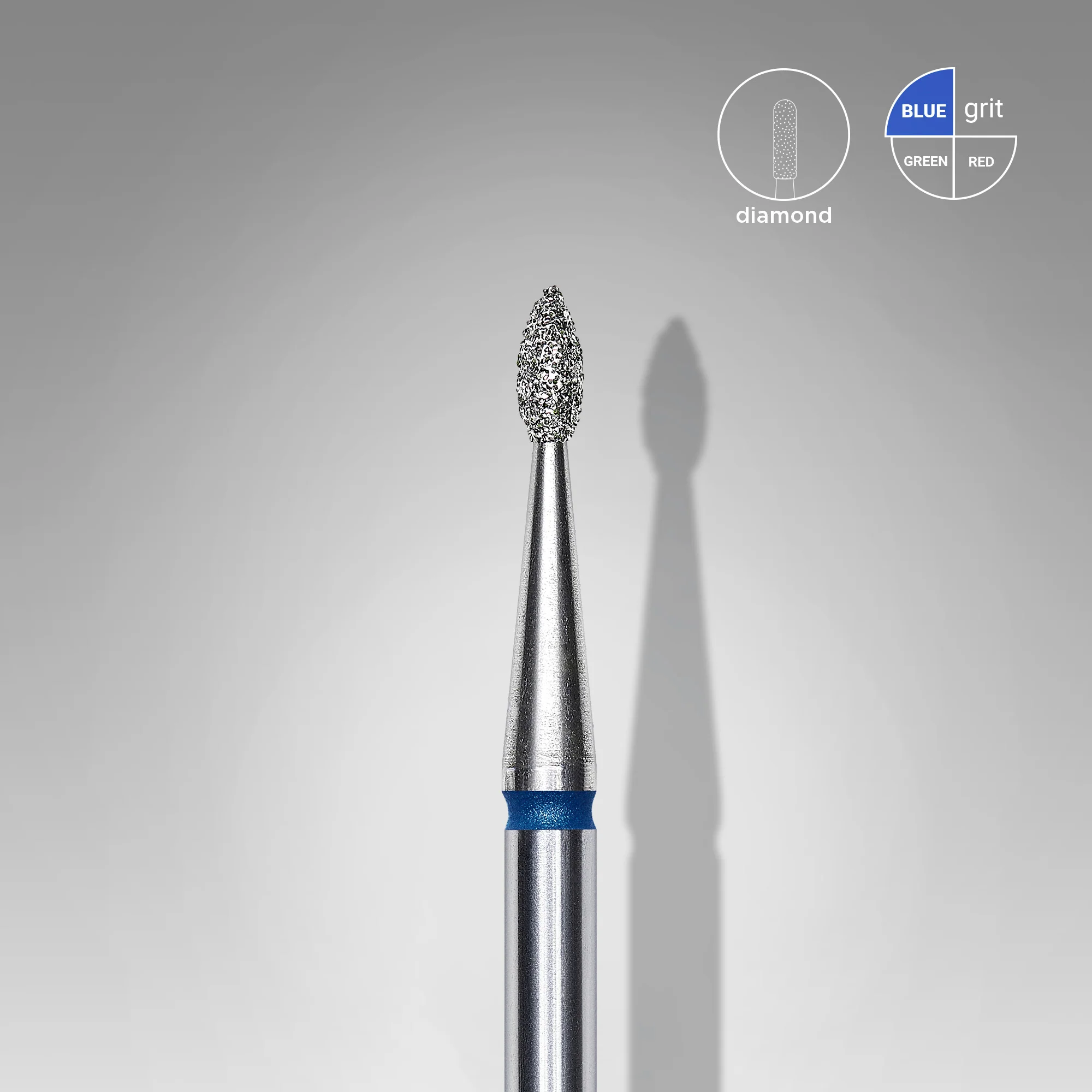 Queen's Cosmetics Marseille - Staleks pro - Embout diamant pour les ongles "Goutte" Bleu 1.6/4 MM STALEKS PRO