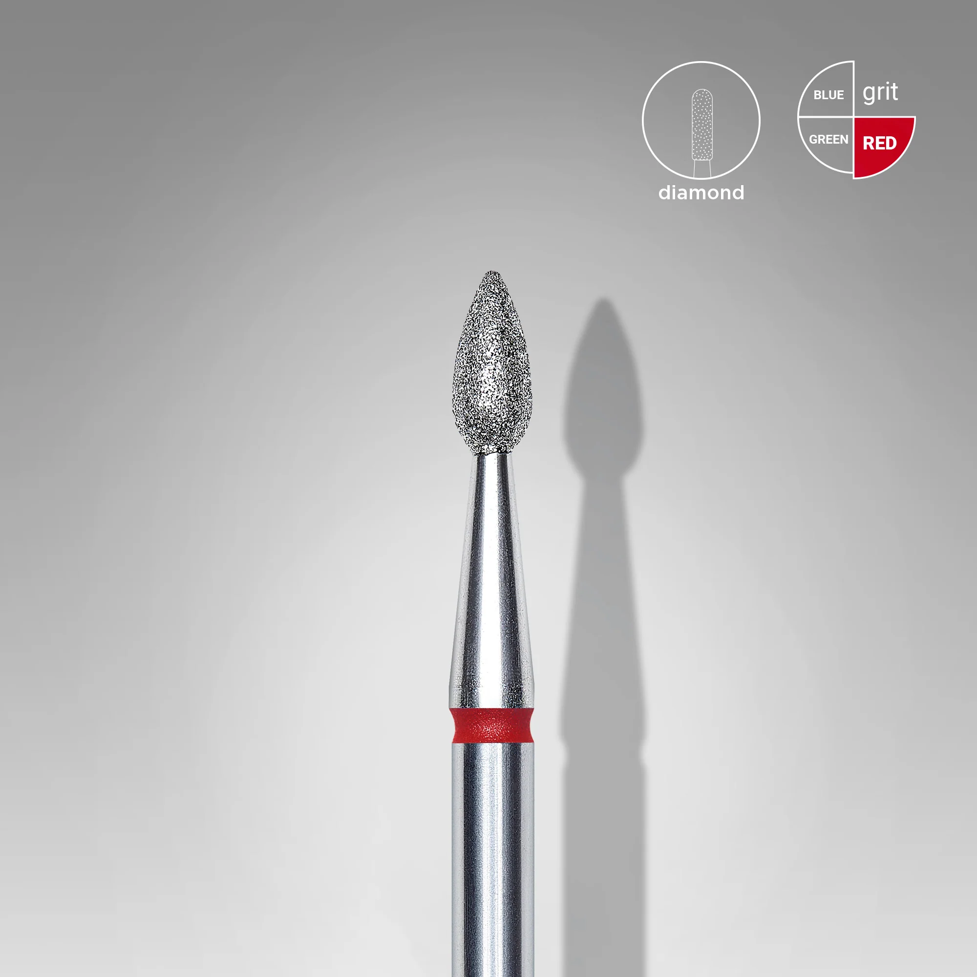 Queen's Cosmetics Marseille - Staleks pro - Embout diamant pour les ongles "Goutte" Rouge 1.3/5 MM STALEKS PRO