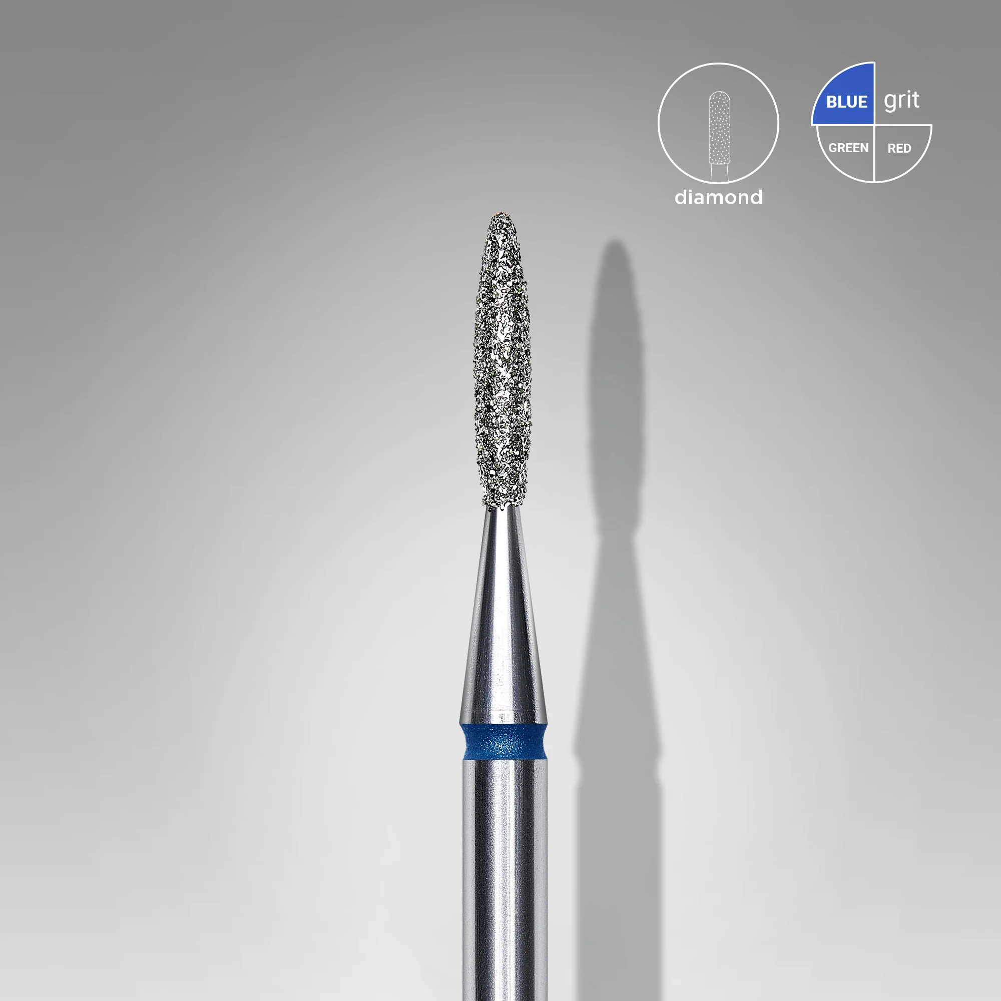 Queen's Cosmetics Marseille - Staleks pro - Embout diamant pour les ongles "Flamme pointue" Bleu 1.6/8 MM STALEKS PRO