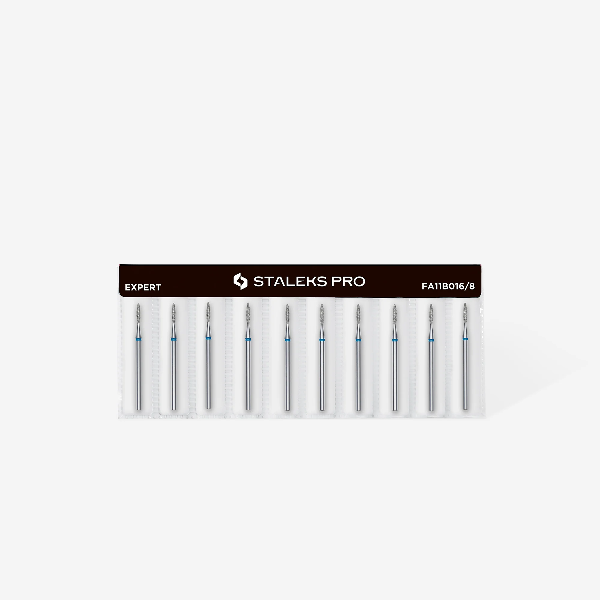 Queen's Cosmetics Marseille - Staleks pro - Embout diamant pour les ongles "Flamme pointue" Bleu 1.6/8 MM STALEKS PRO