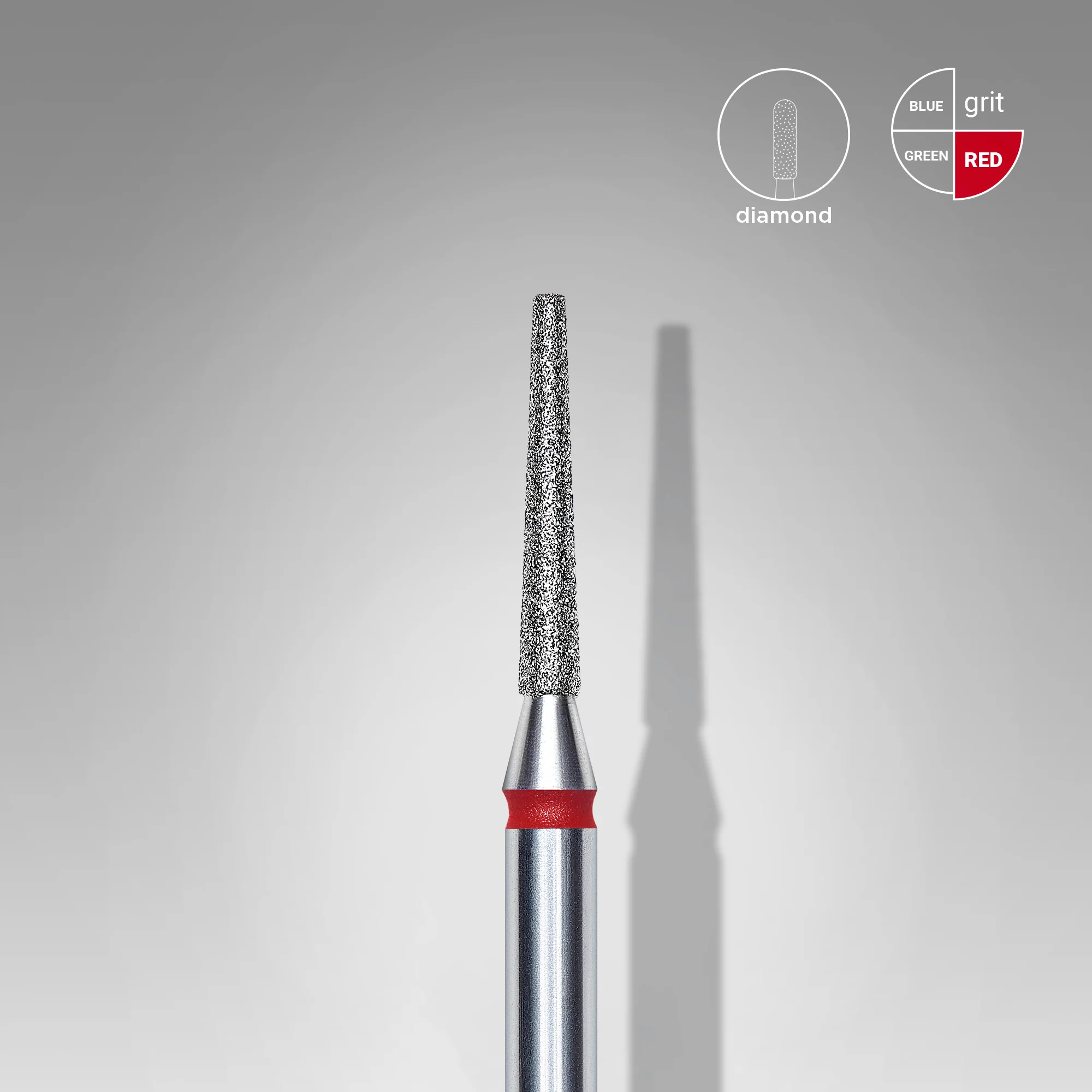 Queen's Cosmetics Marseille - Staleks pro - Embout diamant pour les ongles "Tronconique" Rouge 1.6/10 MM STALEKS PRO