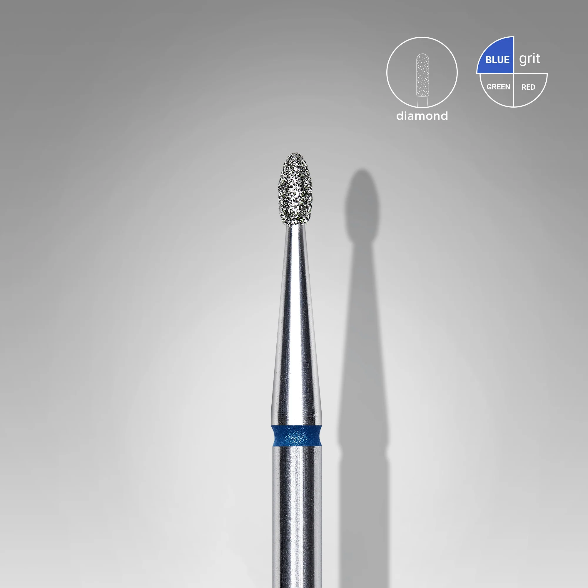 Queen's Cosmetics Marseille - Staleks pro - Embout diamant pour les ongles "Bourgeon arrondi" Bleu 1.6/3.4 MM STALEKS PRO