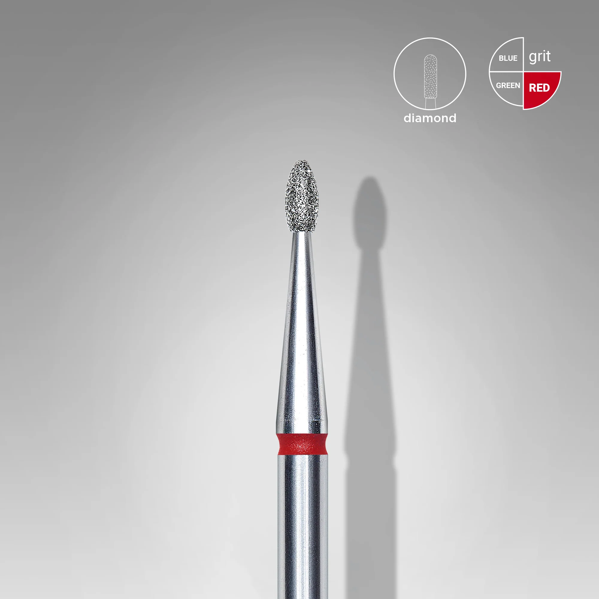 Queen's Cosmetics Marseille - Staleks pro - Embout diamant pour les ongles "Bourgeon" Rouge 1.6/3.4 MM STALEKS PRO