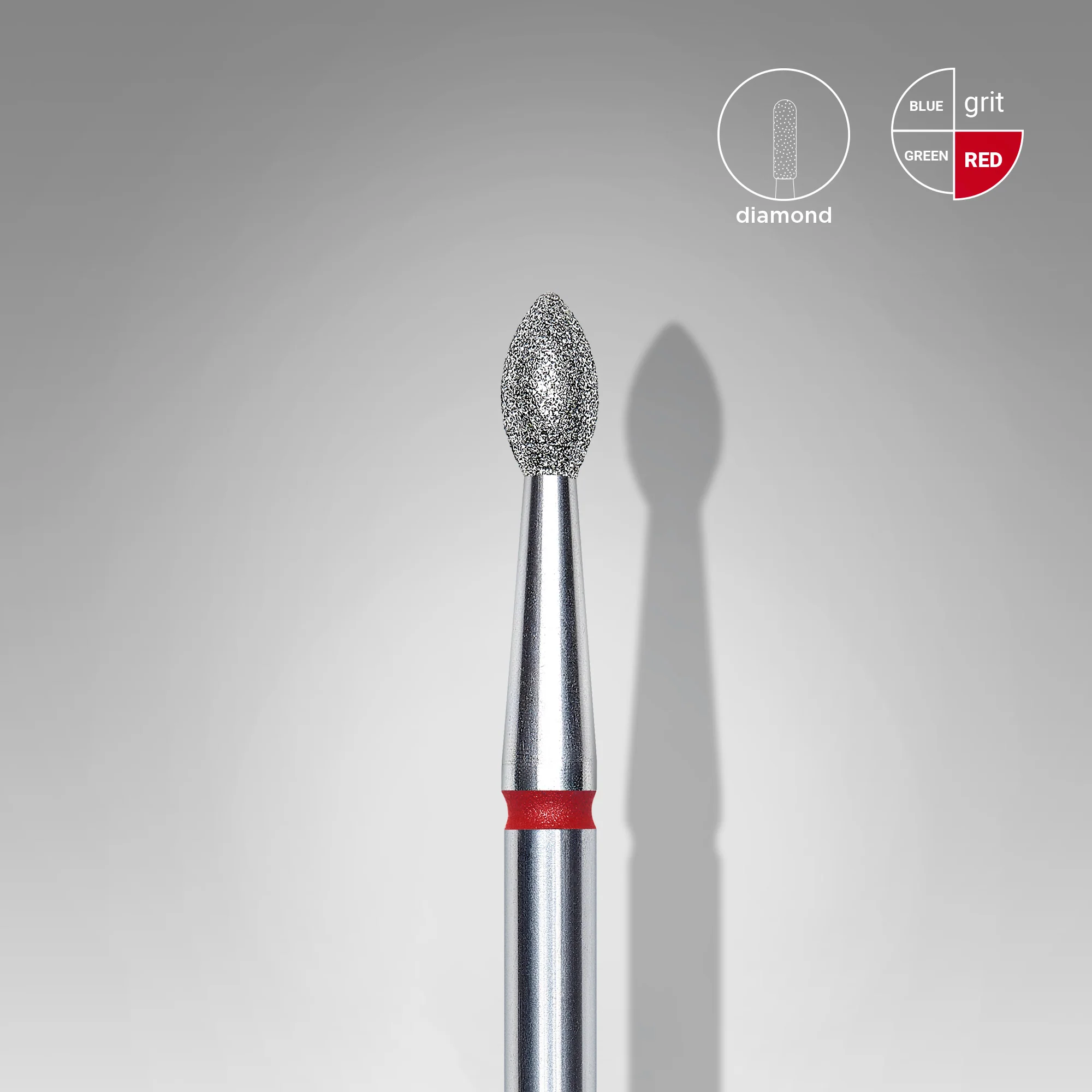 Queen's Cosmetics Marseille - Staleks pro - Embout diamant pour les ongles "Bourgeon pointu" Rouge 2.5/4.5 MM STALEKS PRO