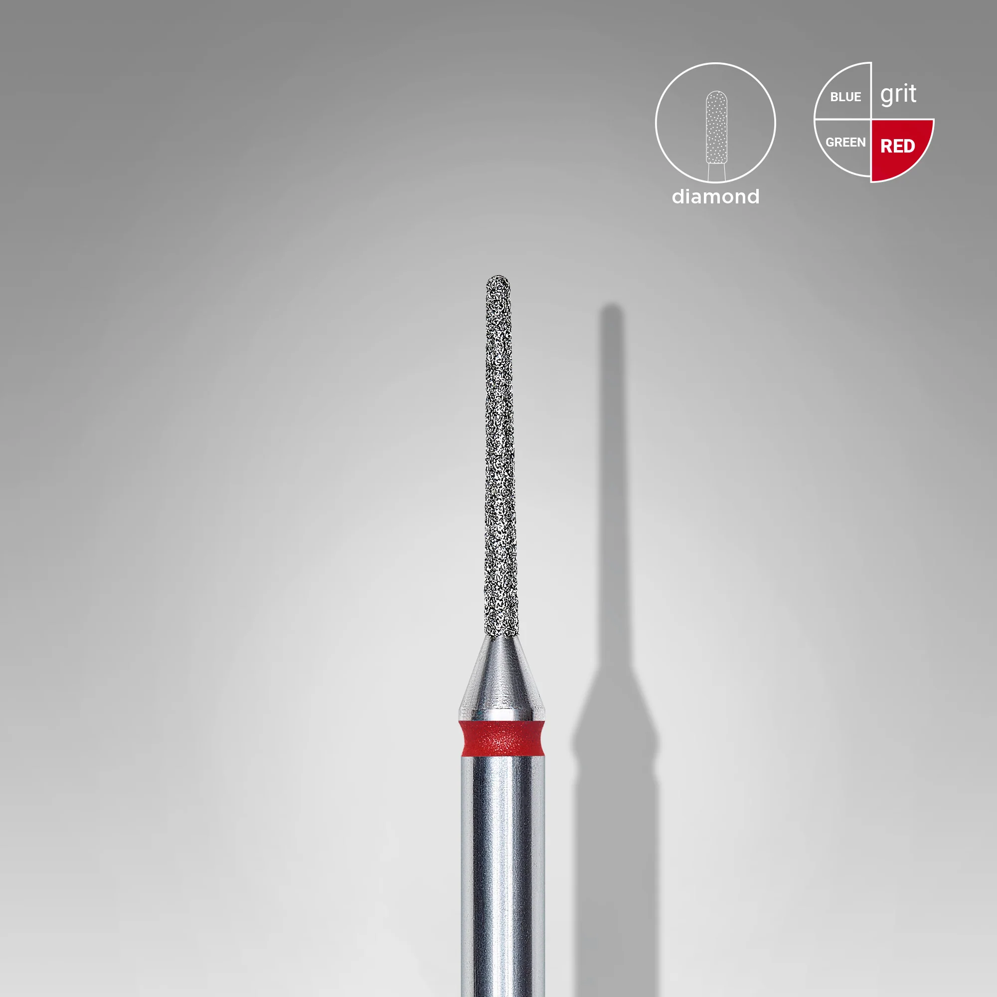 Queen's Cosmetics Marseille - Staleks pro - Embout diamant pour les ongles "Aiguille" Rouge 1/10 MM STALEKS PRO