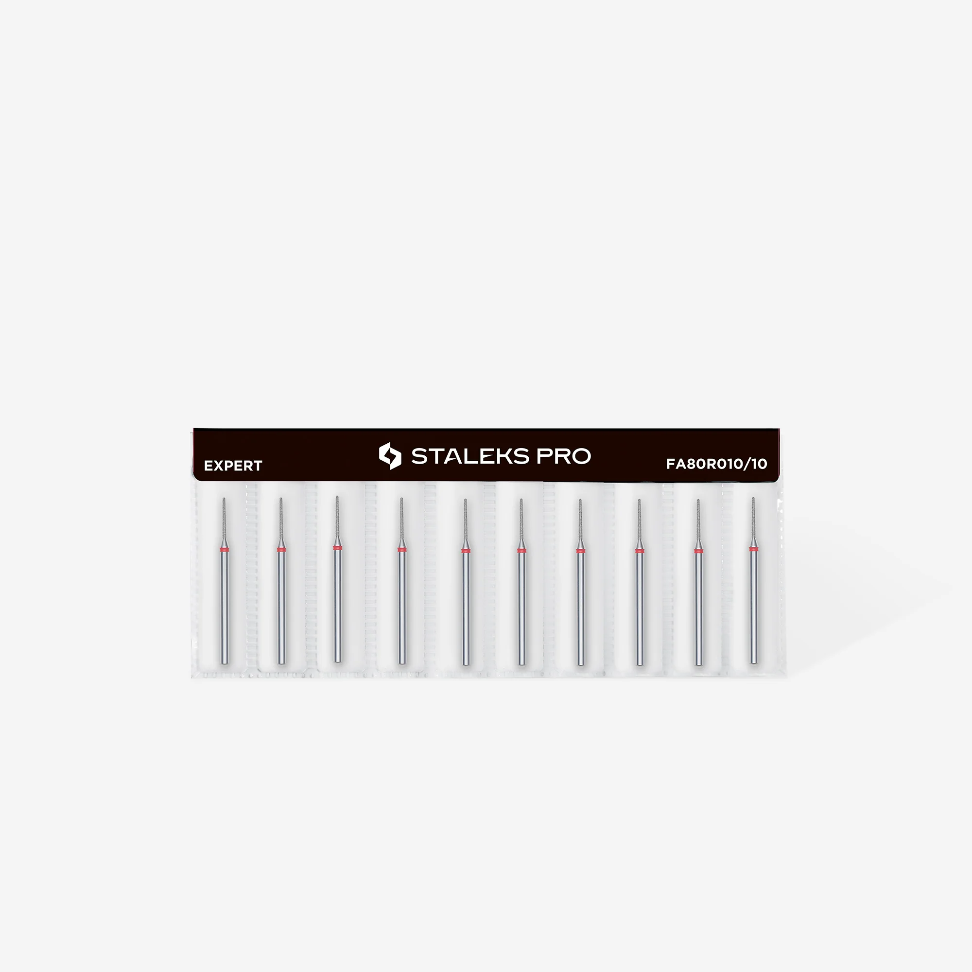 Queen's Cosmetics Marseille - Staleks pro - Embout diamant pour les ongles "Aiguille" Rouge 1/10 MM STALEKS PRO