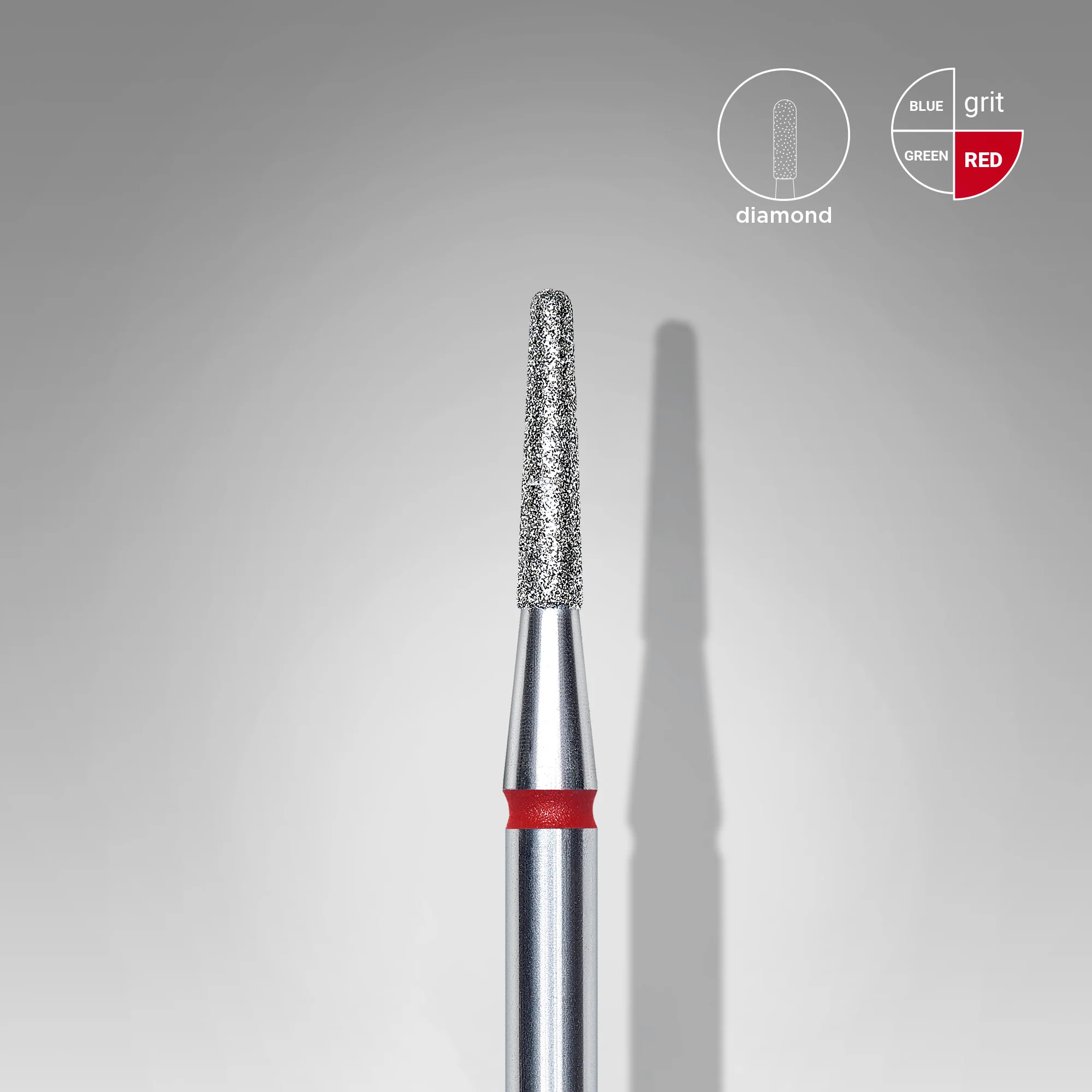 Queen's Cosmetics Marseille - Staleks pro - Embout diamant pour les ongles "Tronconique" Rouge 1.8/8 MM STALEKS PRO