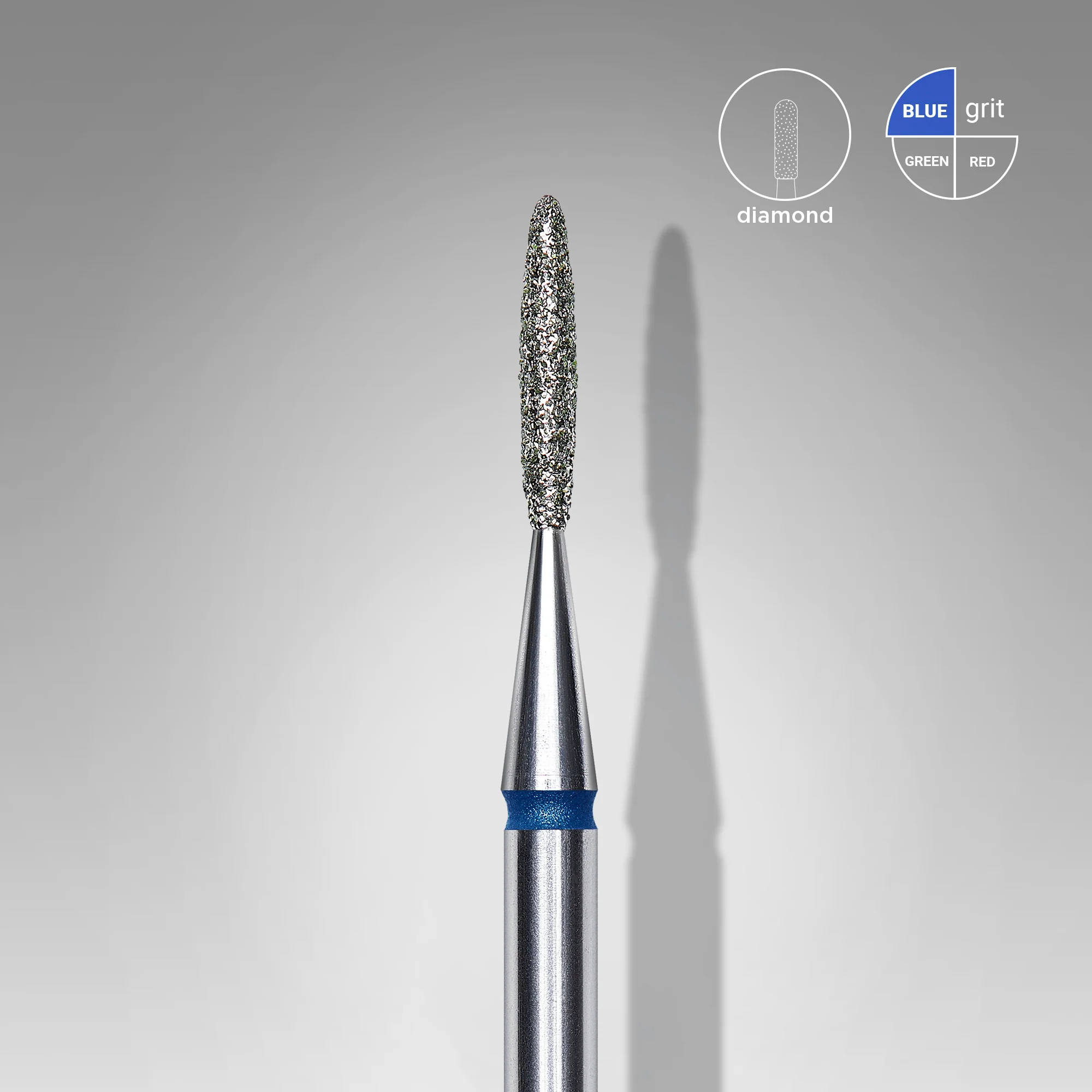 Queen's Cosmetics Marseille - Staleks pro - Embout diamant pour les ongles "Flamme" Bleu 1.4/8 MM STALEKS PRO