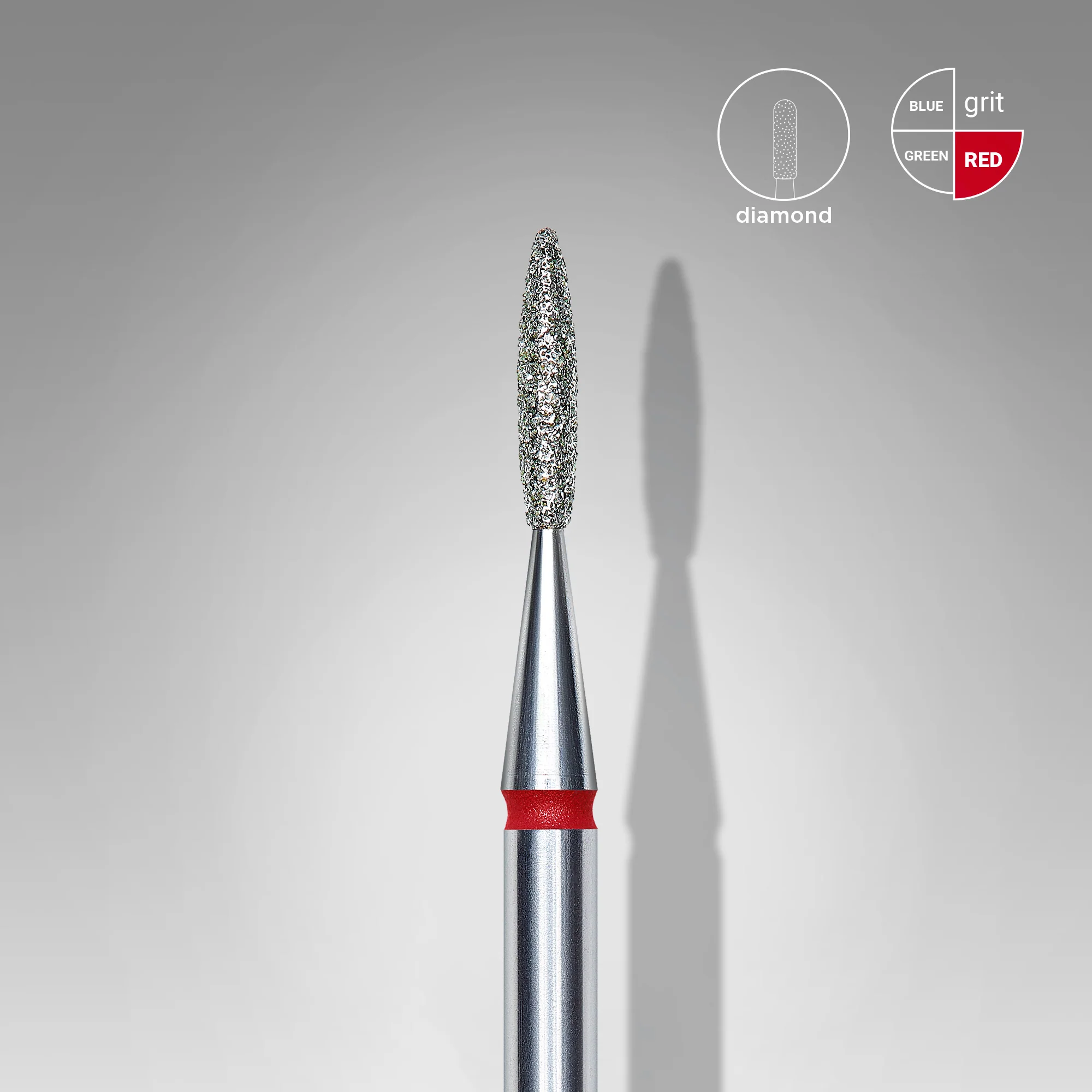 Queen's Cosmetics Marseille - Staleks pro - Embout diamant pour les ongles "Flamme" Rouge 1.6/8 MM STALEKS PRO