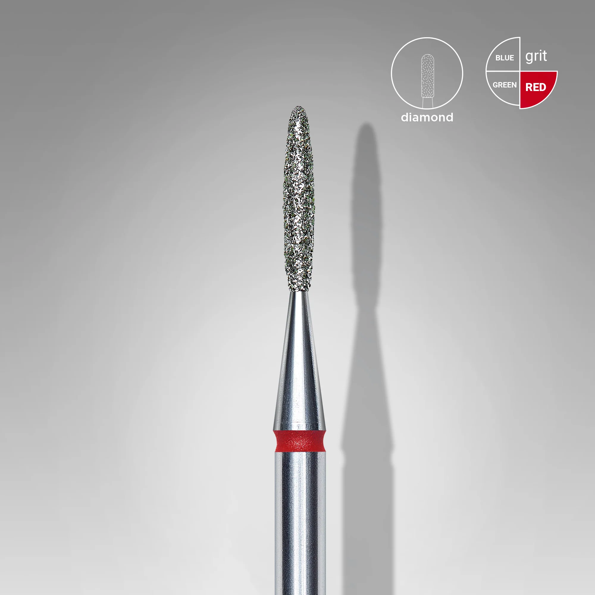 Queen's Cosmetics Marseille - Staleks pro - Embout diamant pour les ongles "Flamme" Rouge 1.4/8 MM STALEKS PRO
