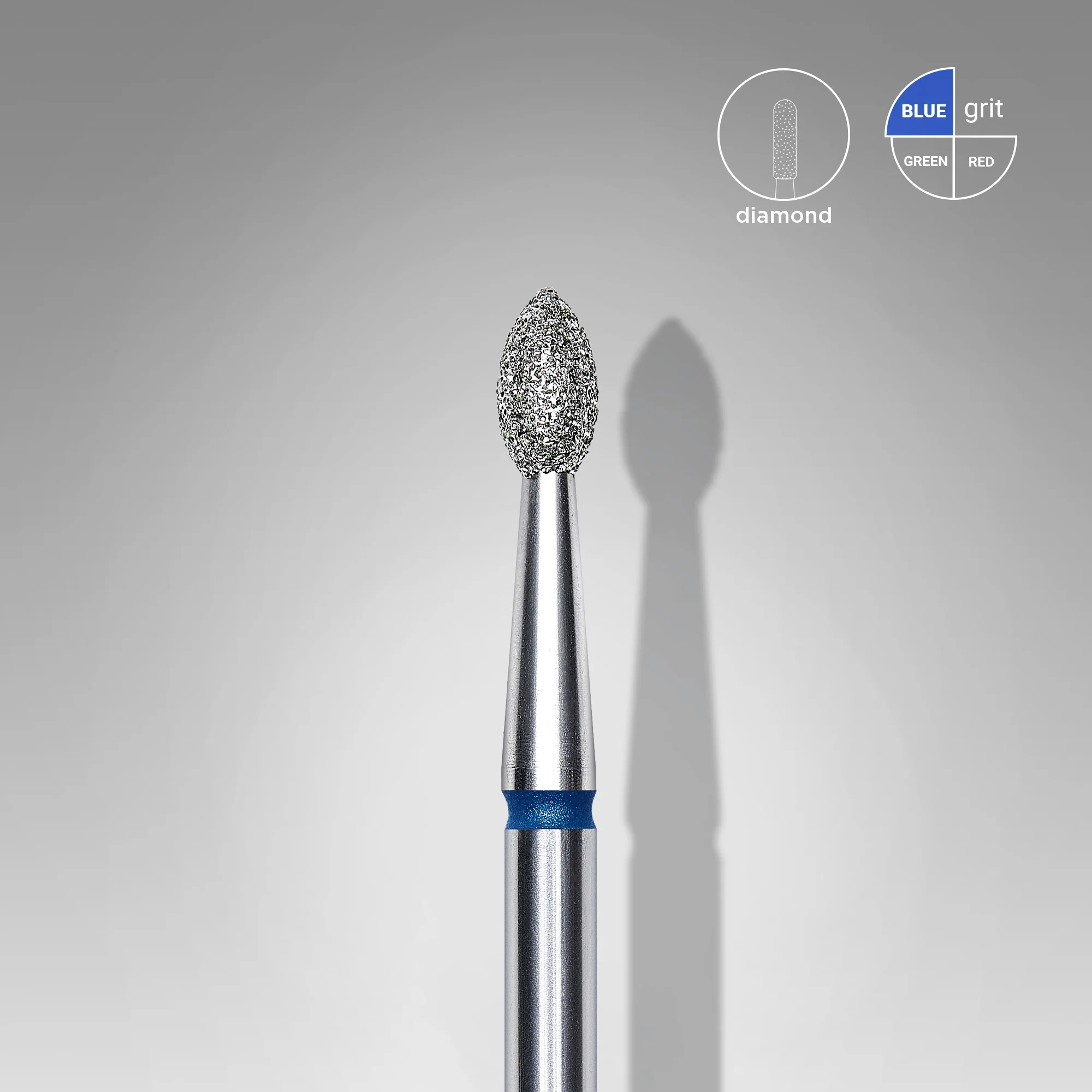 Queen's Cosmetics Marseille - Staleks pro - Embout diamant pour les ongles "Bourgeon pointu" Bleu 2.5/4.5 MM STALEKS PRO