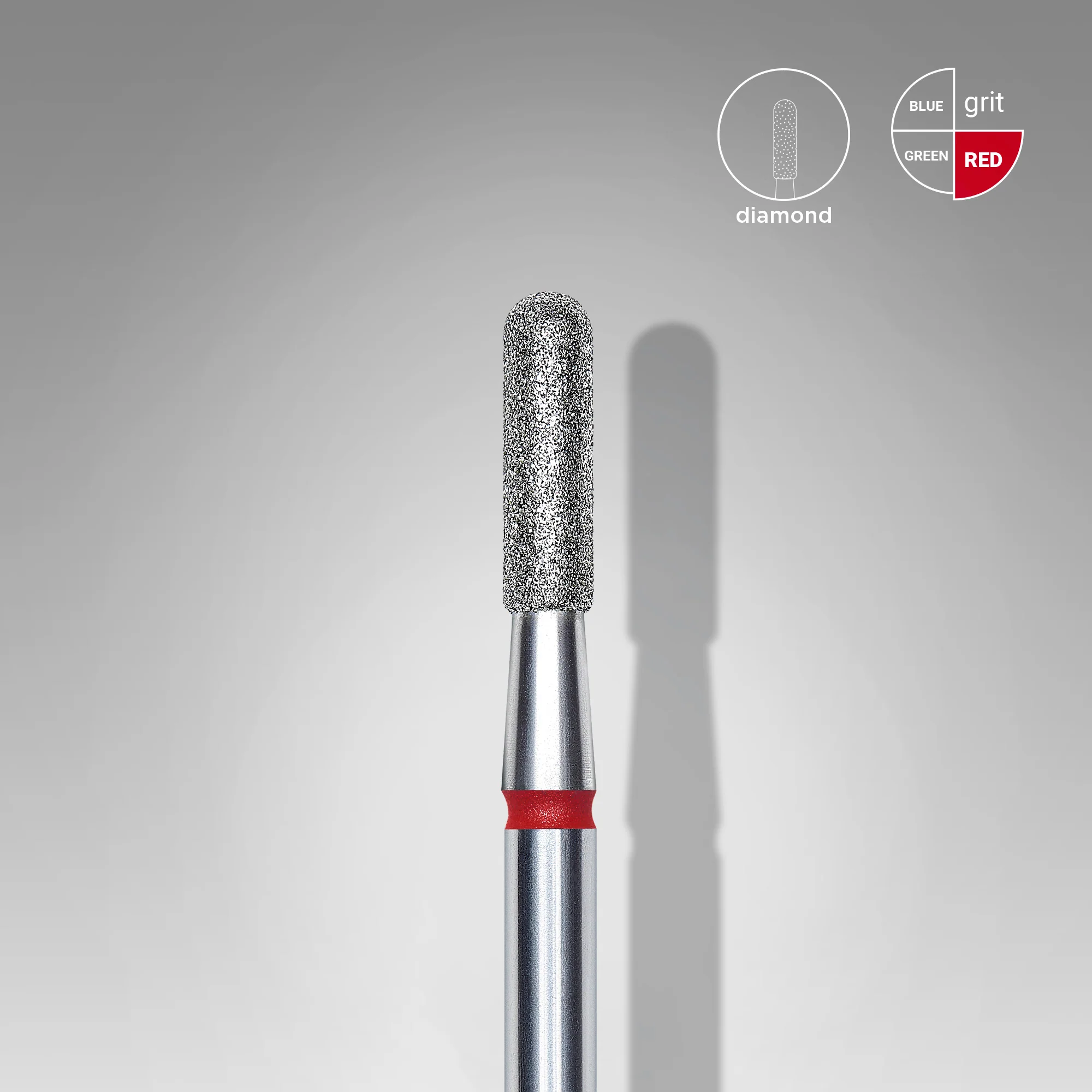 Queen's Cosmetics Marseille - Staleks pro - Embout diamant pour les ongles "Cylindre arrondi" Rouge 2.3/8 MM STALEKS PRO