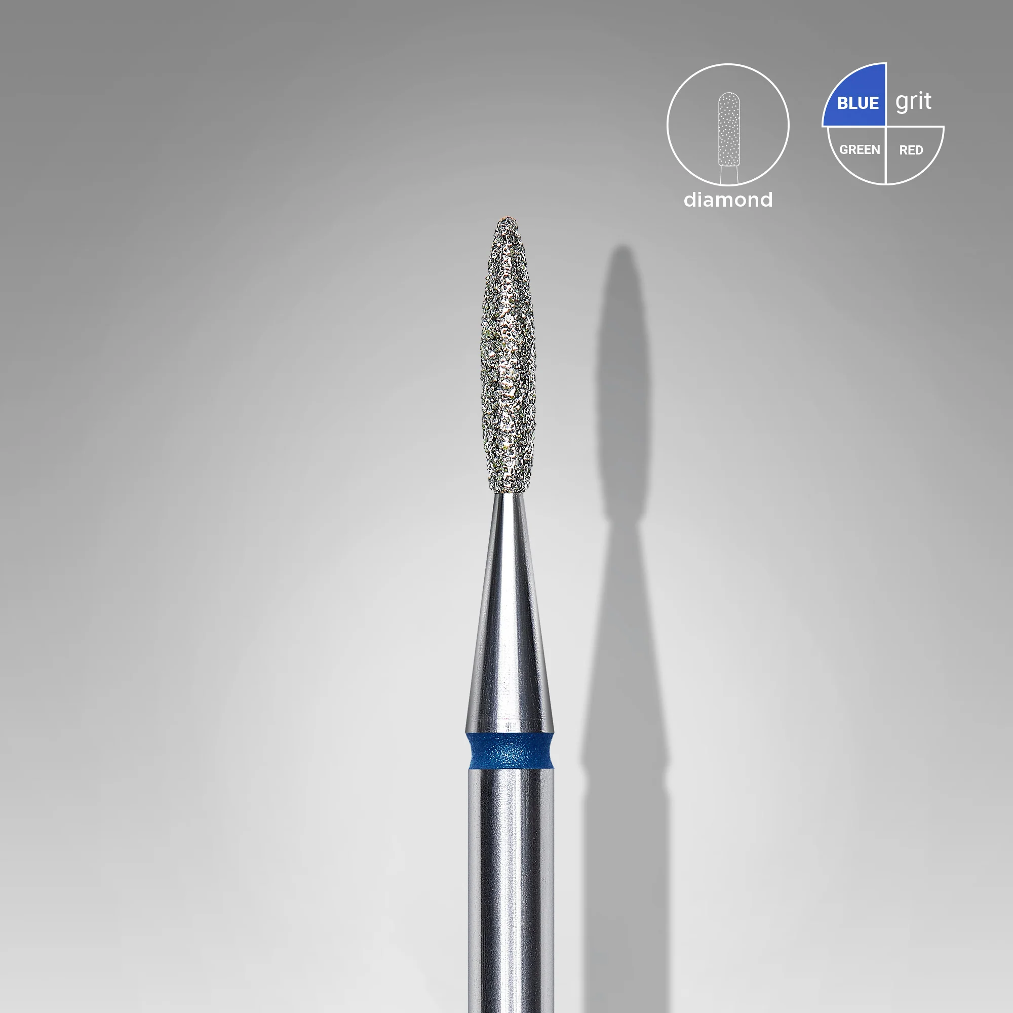 Queen's Cosmetics Marseille - Staleks pro - Embout diamant pour les ongles "Flamme" Bleu 1.6/8 MM STALEKS PRO