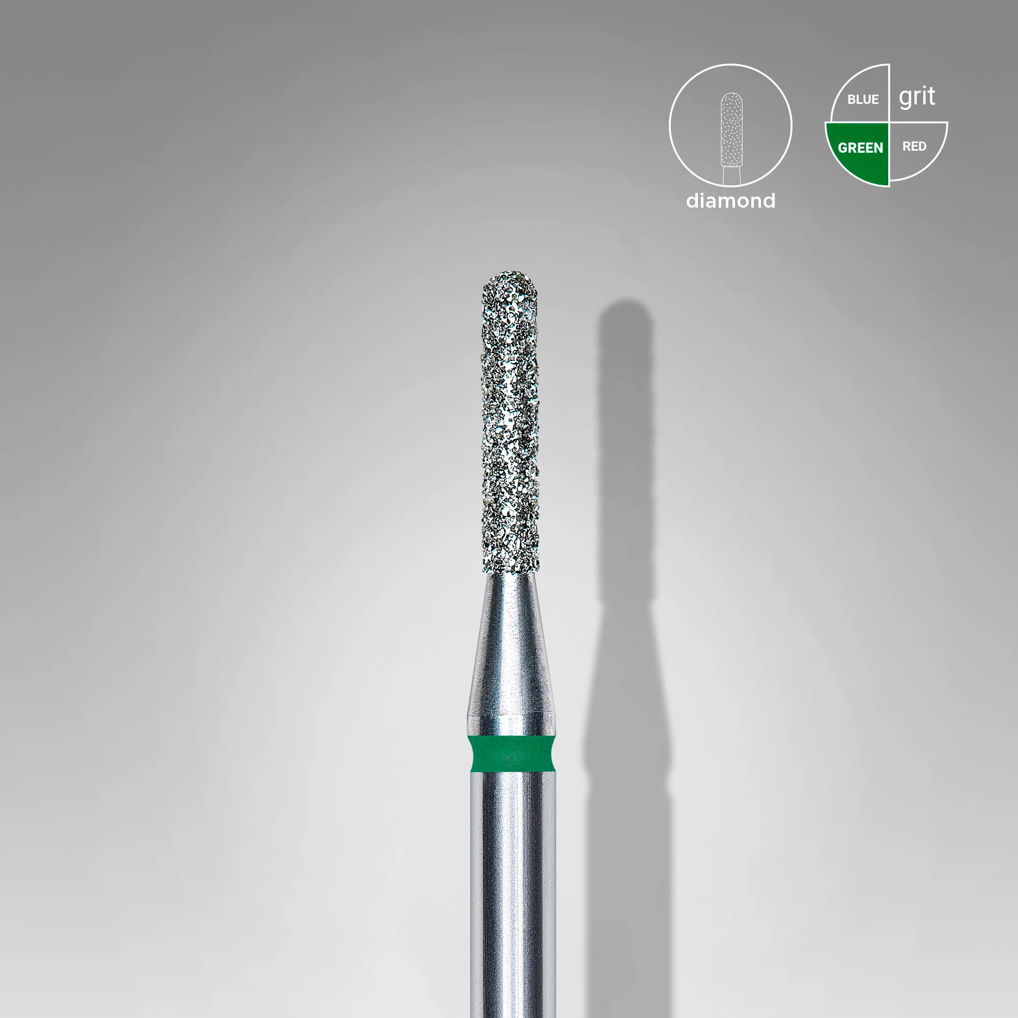 Queen's Cosmetics Marseille - Staleks pro - Embout diamant pour les ongles "Cylindre arrondi" Vert 1.4/8 MM STALEKS PRO