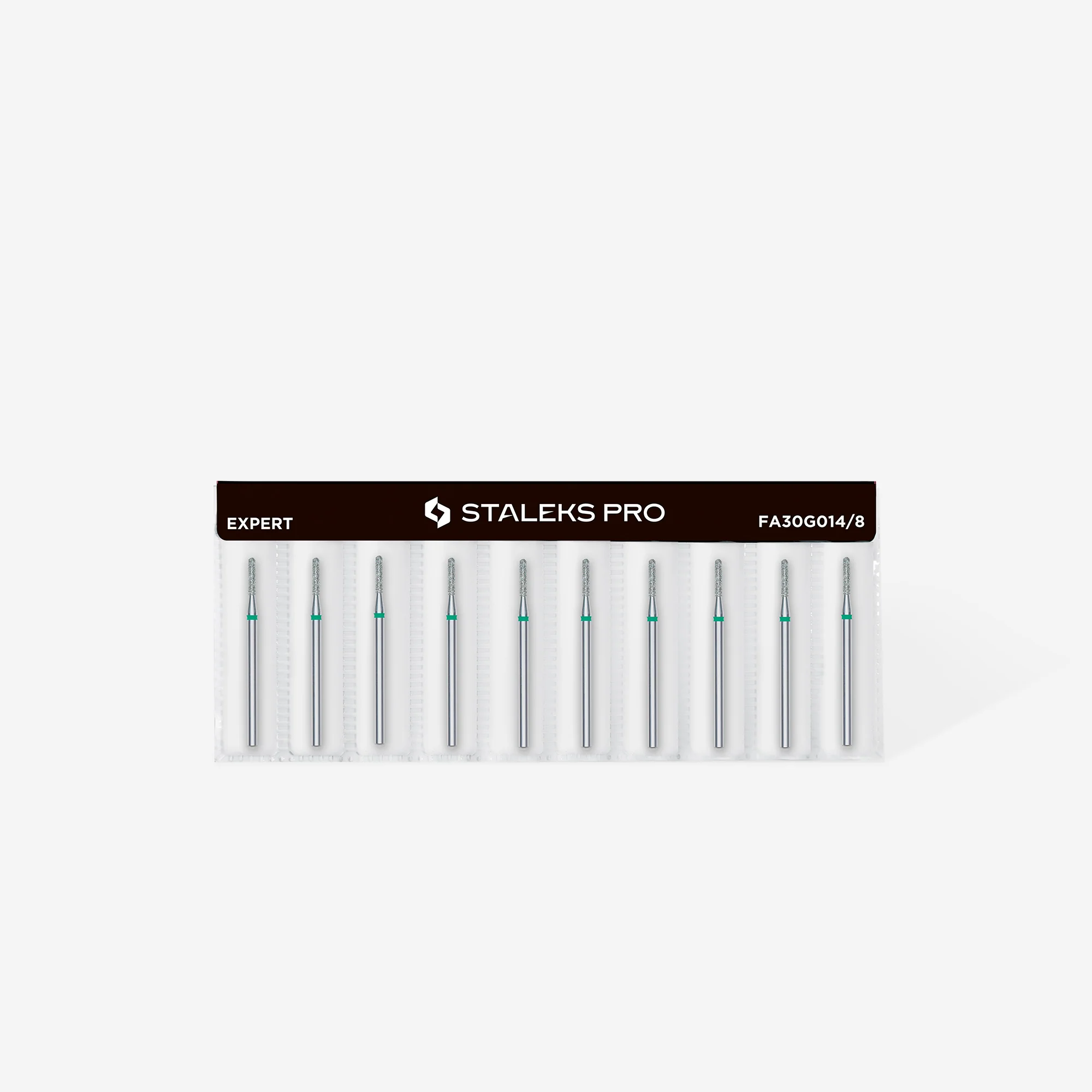 Queen's Cosmetics Marseille - Staleks pro - Embout diamant pour les ongles "Cylindre arrondi" Vert 1.4/8 MM STALEKS PRO