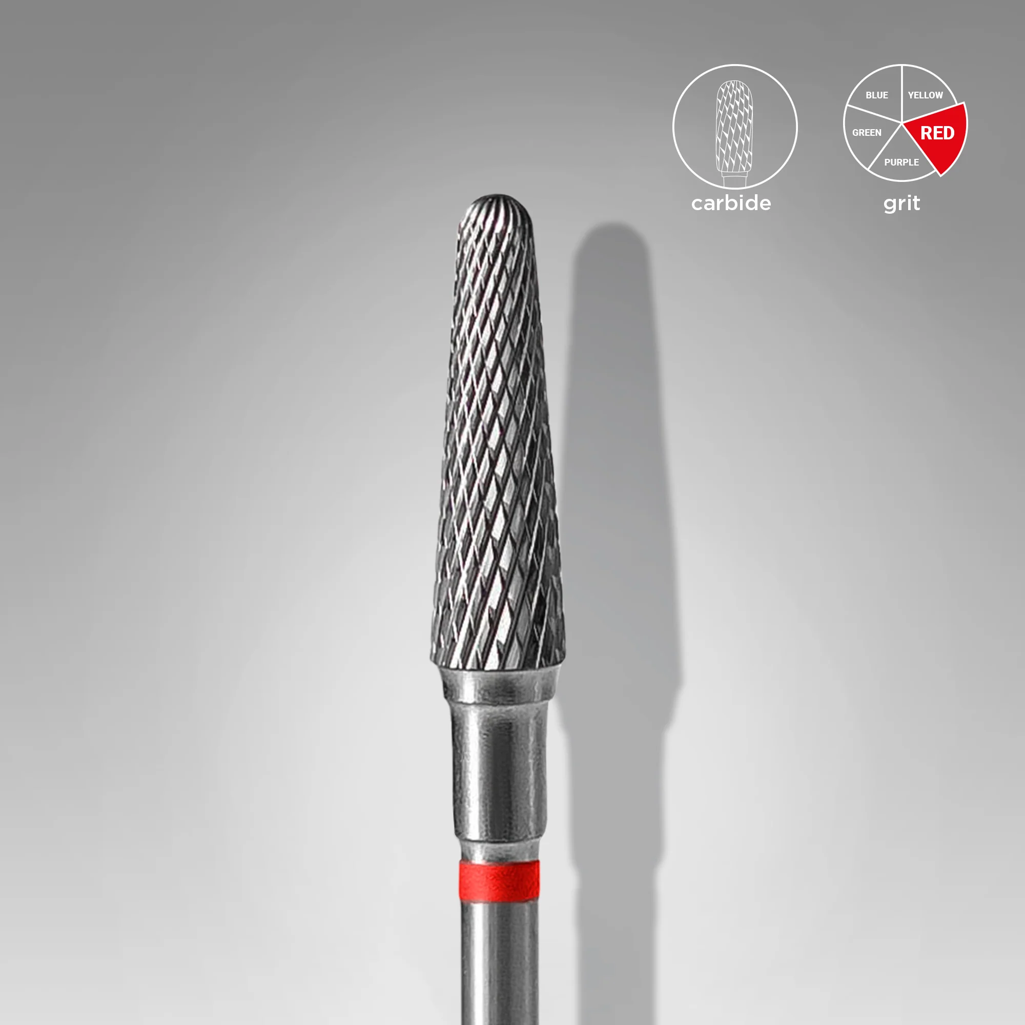 Queen's Cosmetics Marseille - Staleks pro - Embout en carbure pour les ongles "Tronconique" Rouge 4/13 MM STALEKS PRO