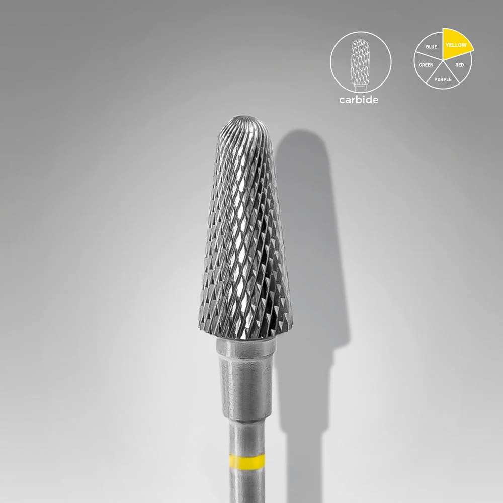 Queen's Cosmetics Marseille - Staleks pro - Embout en carbure pour les ongles "Tronconique" Jaune 6/14 MM STALEKS PRO