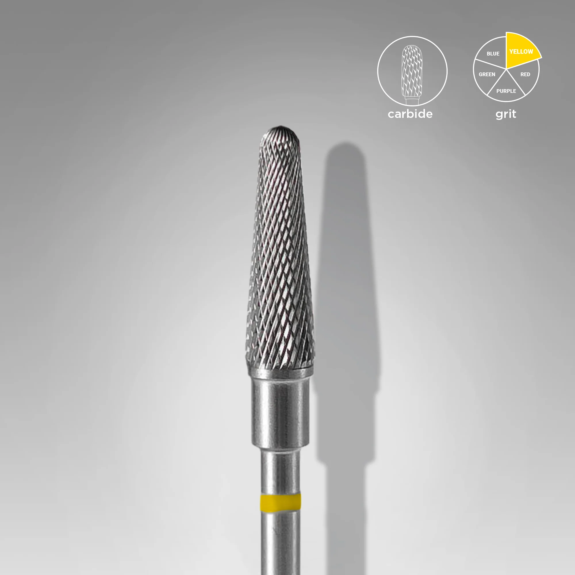 Queen's Cosmetics Marseille - Staleks pro - Embout en carbure pour les ongles "Tronconique" Jaune 4/13 MM STALEKS PRO