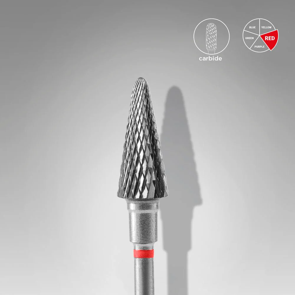 Queen's Cosmetics Marseille - Staleks pro - Embout en carbure pour les ongles "Flamme" Rouge 6/14 MM STALEKS PRO