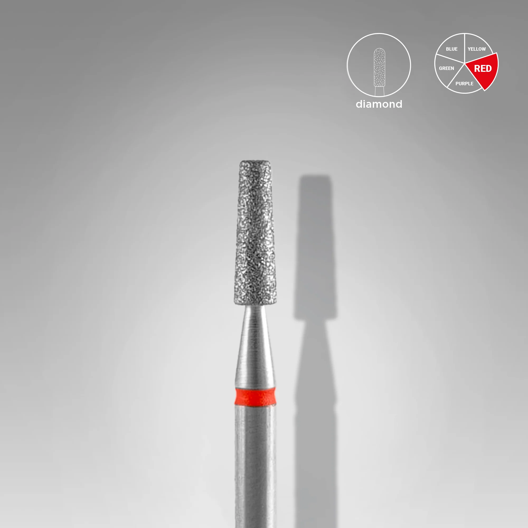 Queen's Cosmetics Marseille - Staleks pro - Embout diamant pour les ongles "Tronconique" Rouge 2.5/8 MM STALEKS PRO