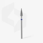 Queen's Cosmetics Marseille - Staleks pro - Embout diamant pour les ongles "Poire pointue" Bleu 4/12 MM STALEKS PRO