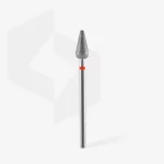 Queen's Cosmetics Marseille - Staleks pro - Embout diamant pour les ongles "Poire pointue" Rouge 5/12 MM STALEKS PRO