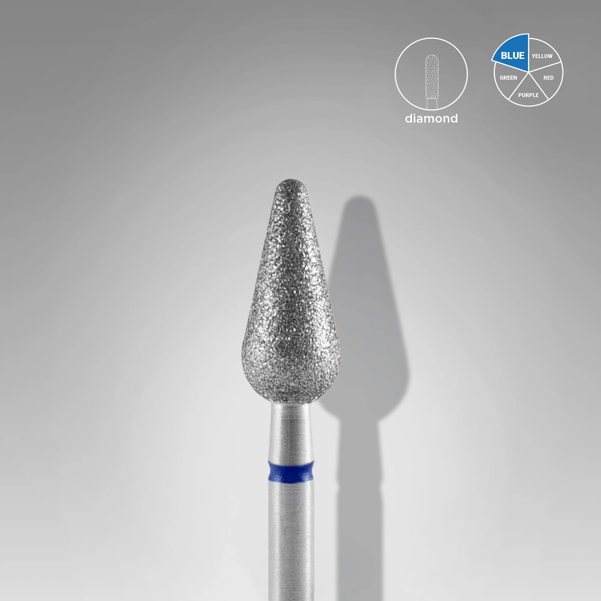 Queen's Cosmetics Marseille - Staleks pro - Embout diamant pour les ongles "Poire pointue" Bleu 5/12 MM STALEKS PRO