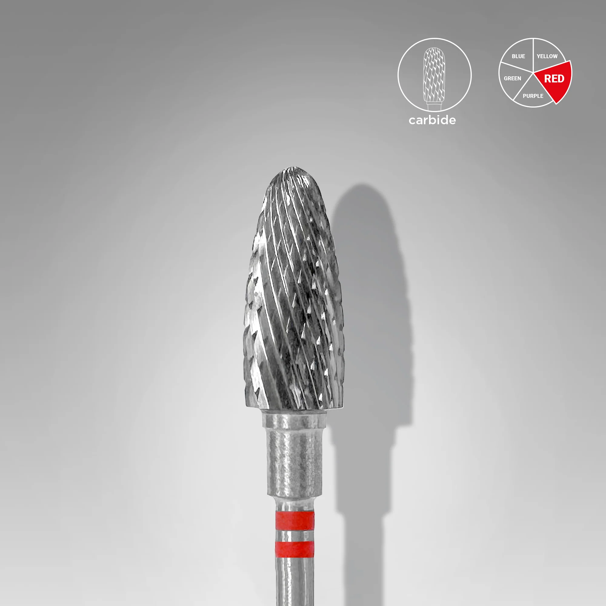 Queen's Cosmetics Marseille - Staleks pro - Embout en carbure pour les ongles "Épis de maïs" pour gaucher Rouge 6/14 MM STALEKS PRO