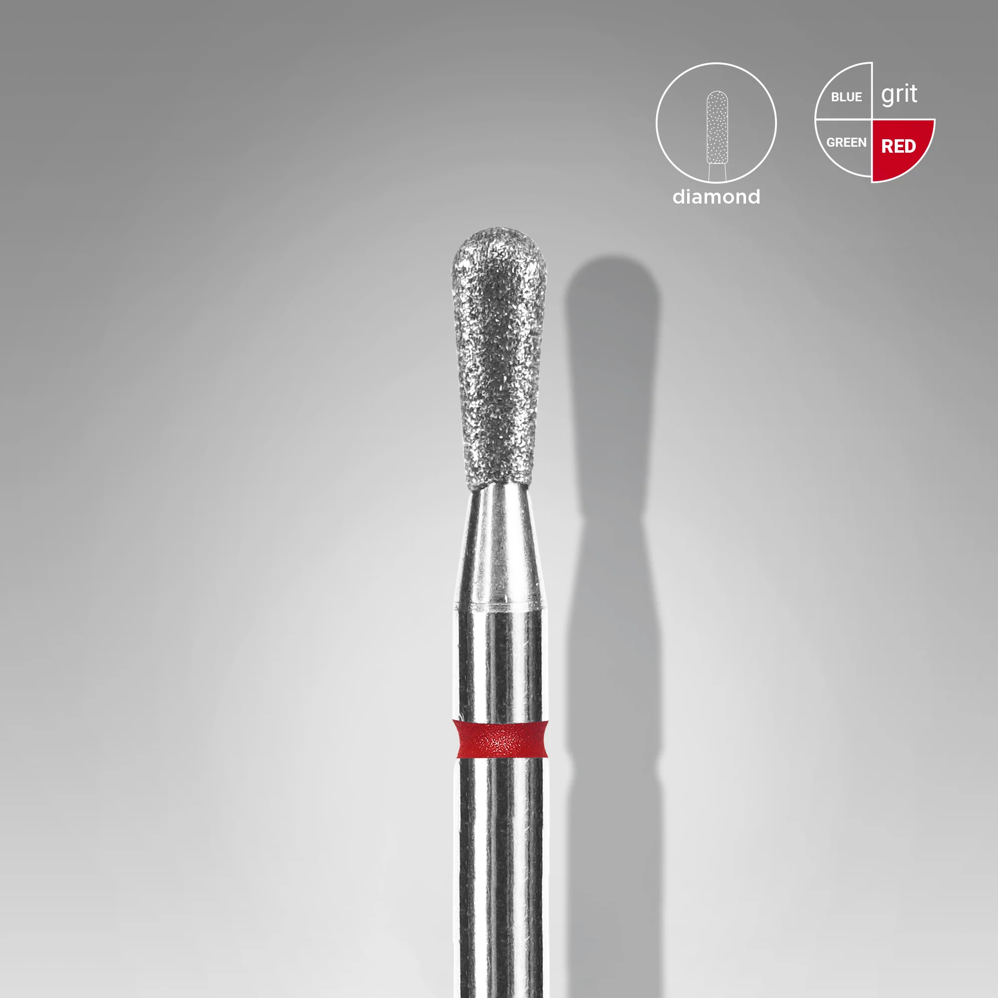 Queen's Cosmetics Marseille - Staleks pro - Embout diamant pour les ongles "Allumette" Rouge 2.3/5 MM STALEKS PRO