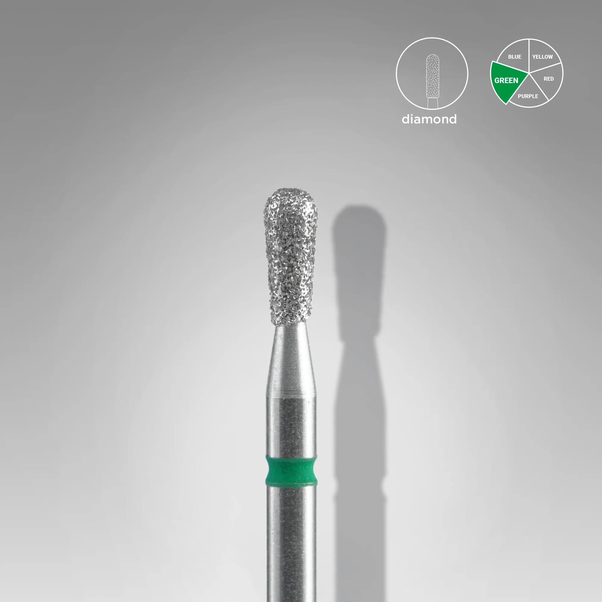 Queen's Cosmetics Marseille - Staleks pro - Embout diamant pour les ongles "Allumette" Vert 2.3/5 MM STALEKS PRO