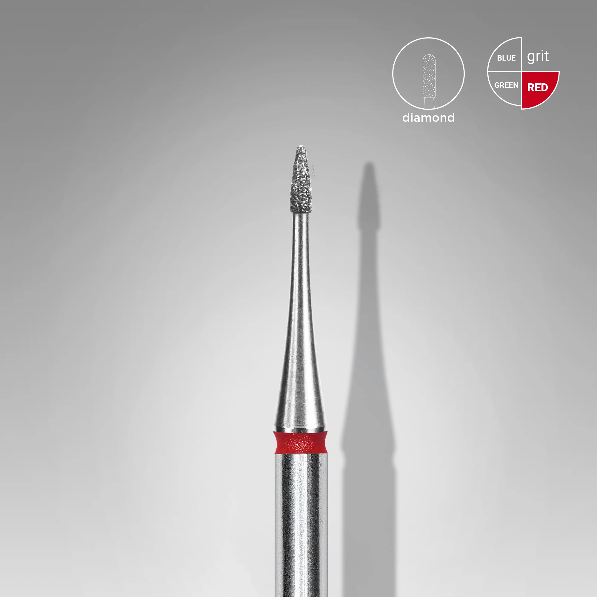Queen's Cosmetics Marseille - Staleks pro - Embout diamant pour les ongles "Mini Flamme" Rouge 1/3  MM STALEKS PRO