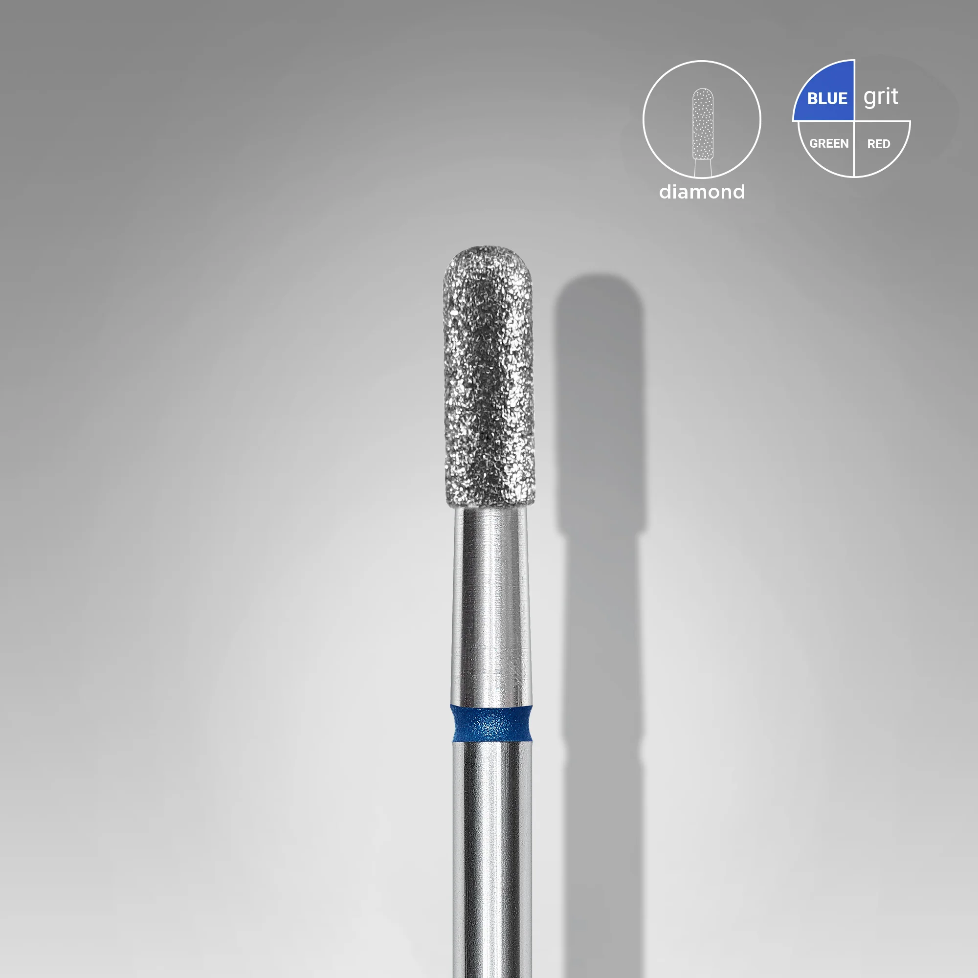 Queen's Cosmetics Marseille - Staleks pro - Embout diamant pour les ongles "Cylindre arrondi" Bleu 2.3/6.5 MM STALEKS PRO