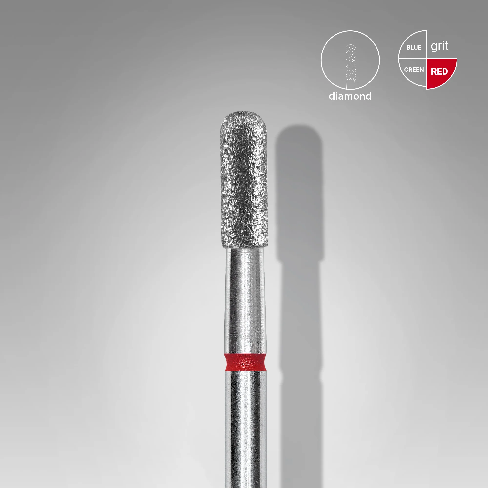 Queen's Cosmetics Marseille - Staleks pro - Embout diamant pour les ongles "Cylindre arrondi" Rouge 2.3/6.5 MM STALEKS PRO