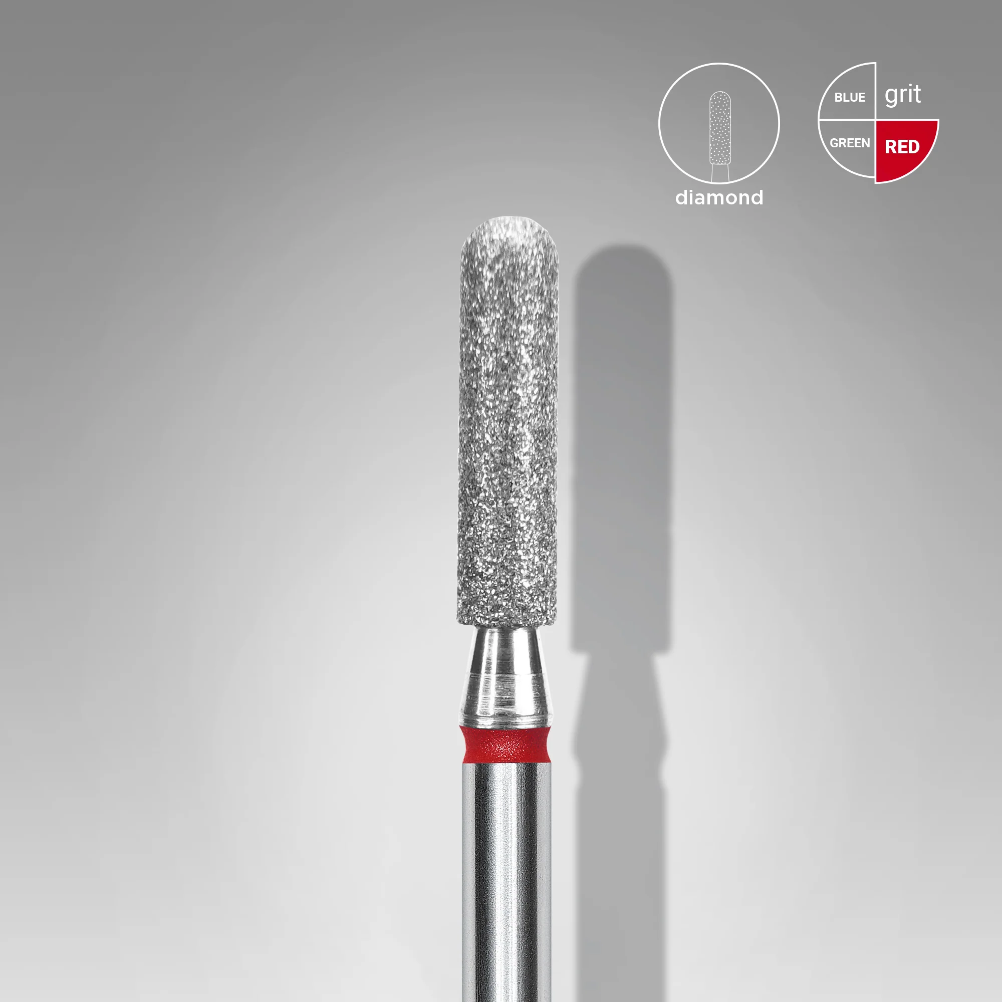 Queen's Cosmetics Marseille - Staleks pro - Embout diamant pour les ongles "Cylindre arrondi" Rouge 2.5/10 MM STALEKS PRO