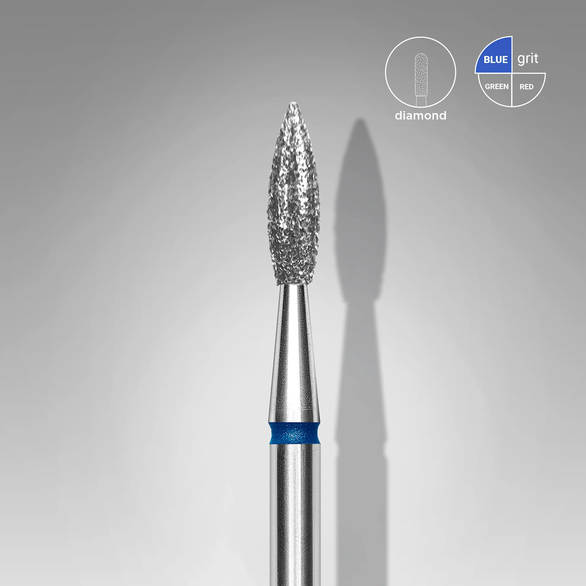 Queen's Cosmetics Marseille - Staleks pro - Embout diamant pour les ongles "Flamme" Bleu 2.3/8 MM STALEKS PRO